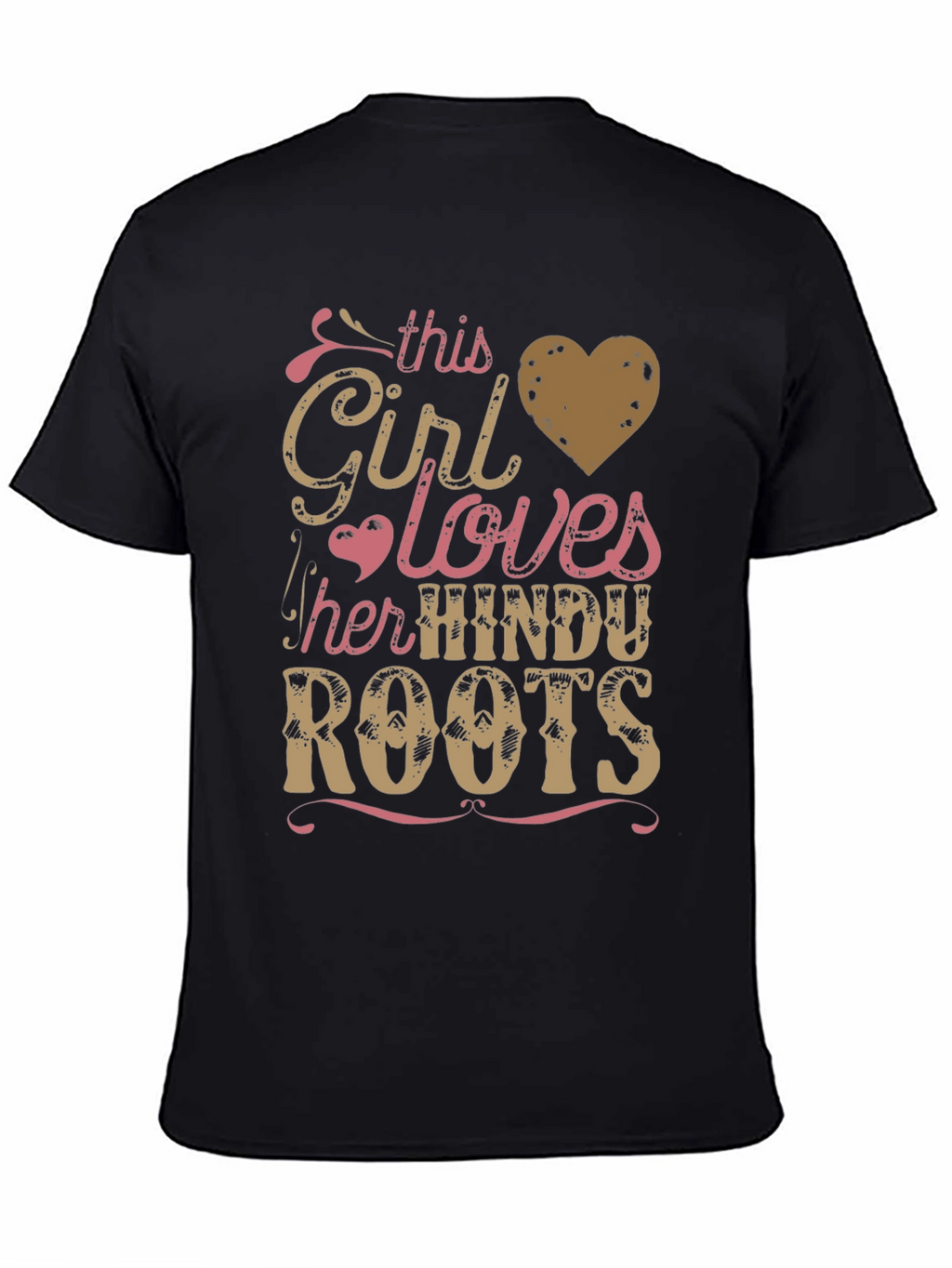 Girl Loves Hindu Roots Black Graphic Tee