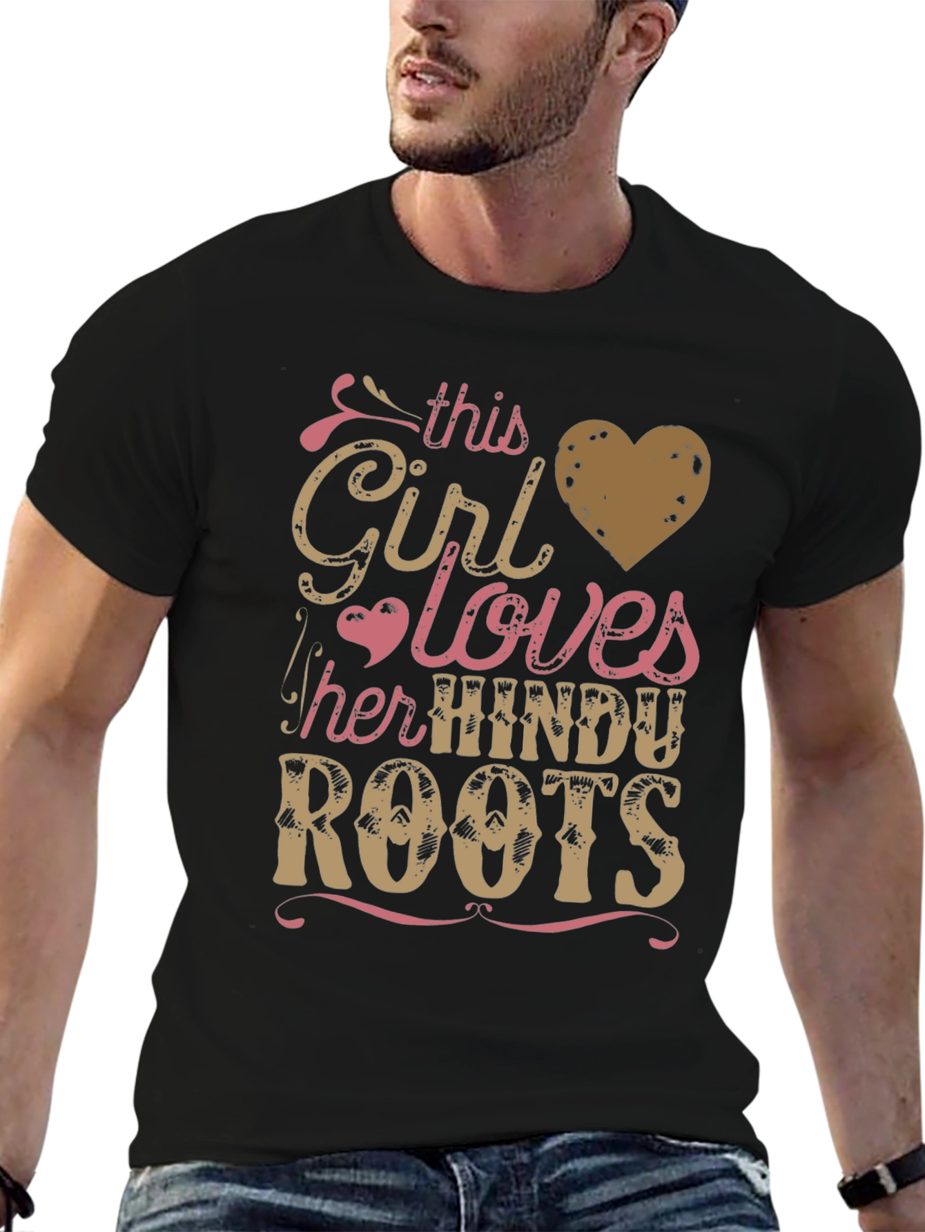 Girl Loves Hindu Roots Black Graphic Tee