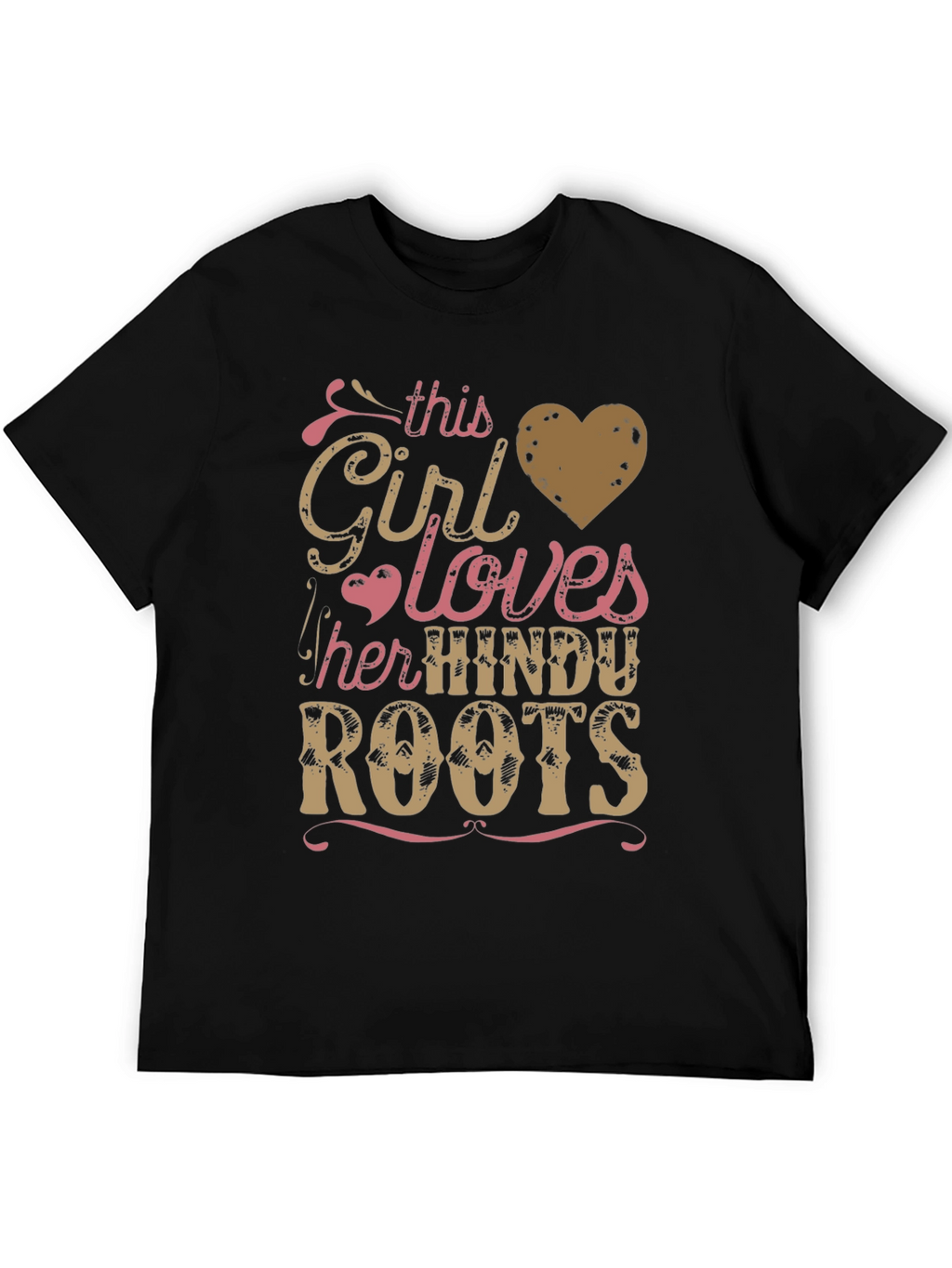 Girl Loves Hindu Roots Black Graphic Tee