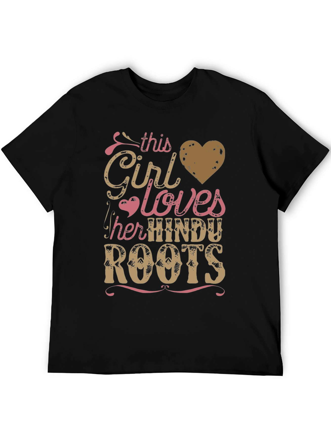 Girl Loves Hindu Roots Black Graphic Tee