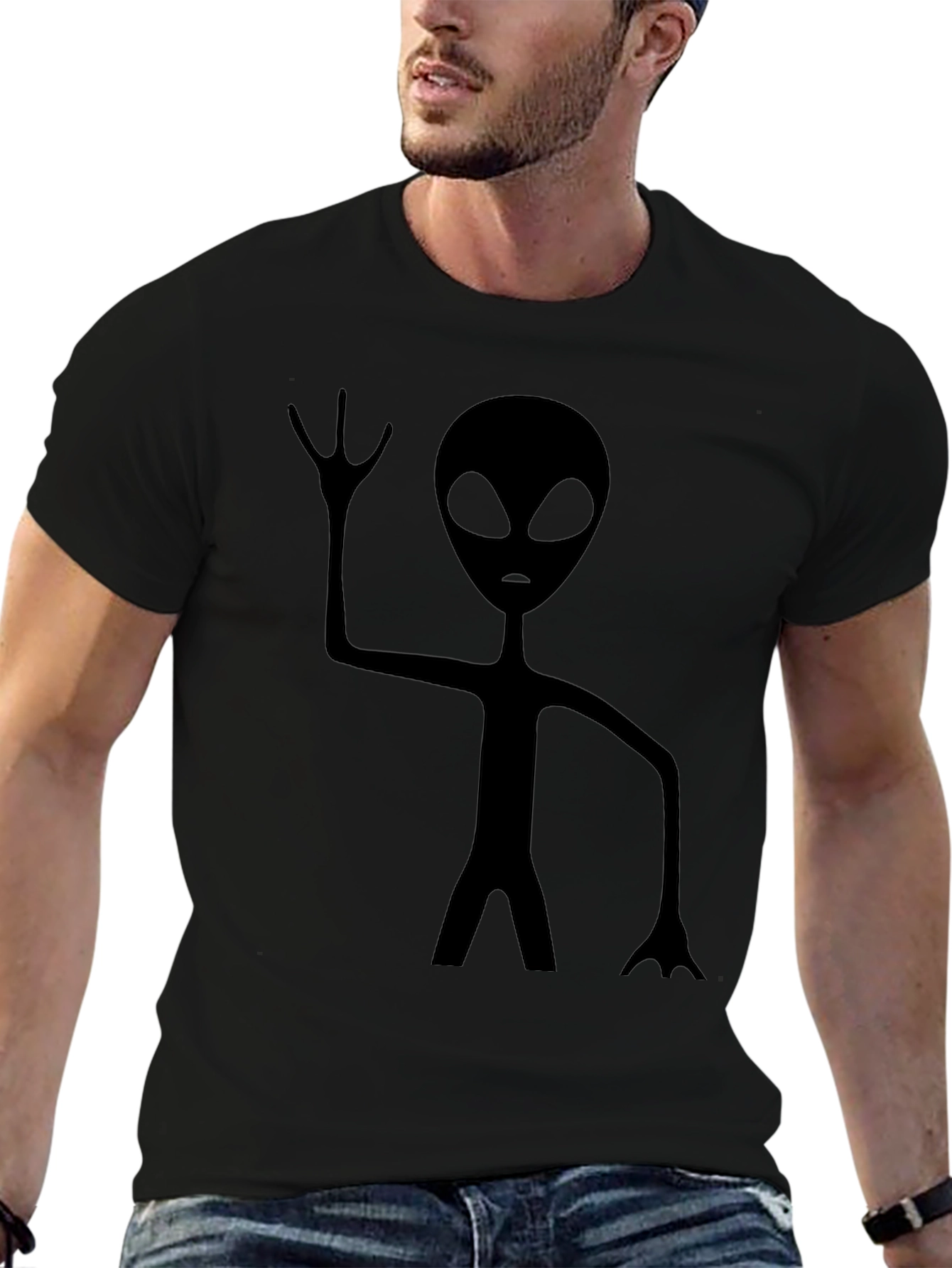 Alien Graphic Black T-Shirt