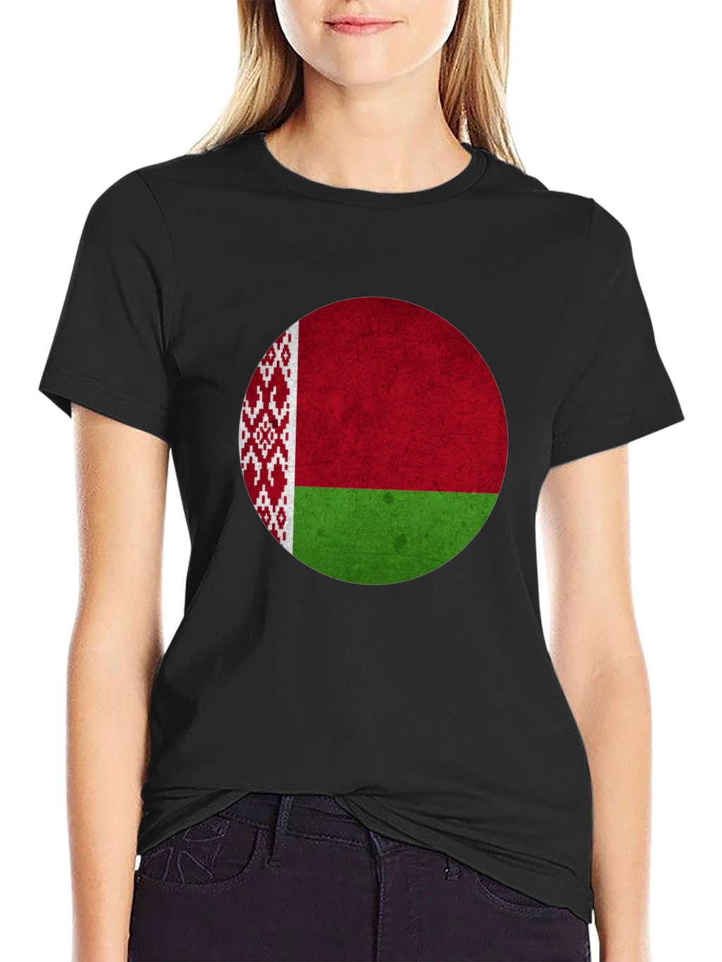 Belarus Flag Graphic T-Shirt - Mens Black Tee