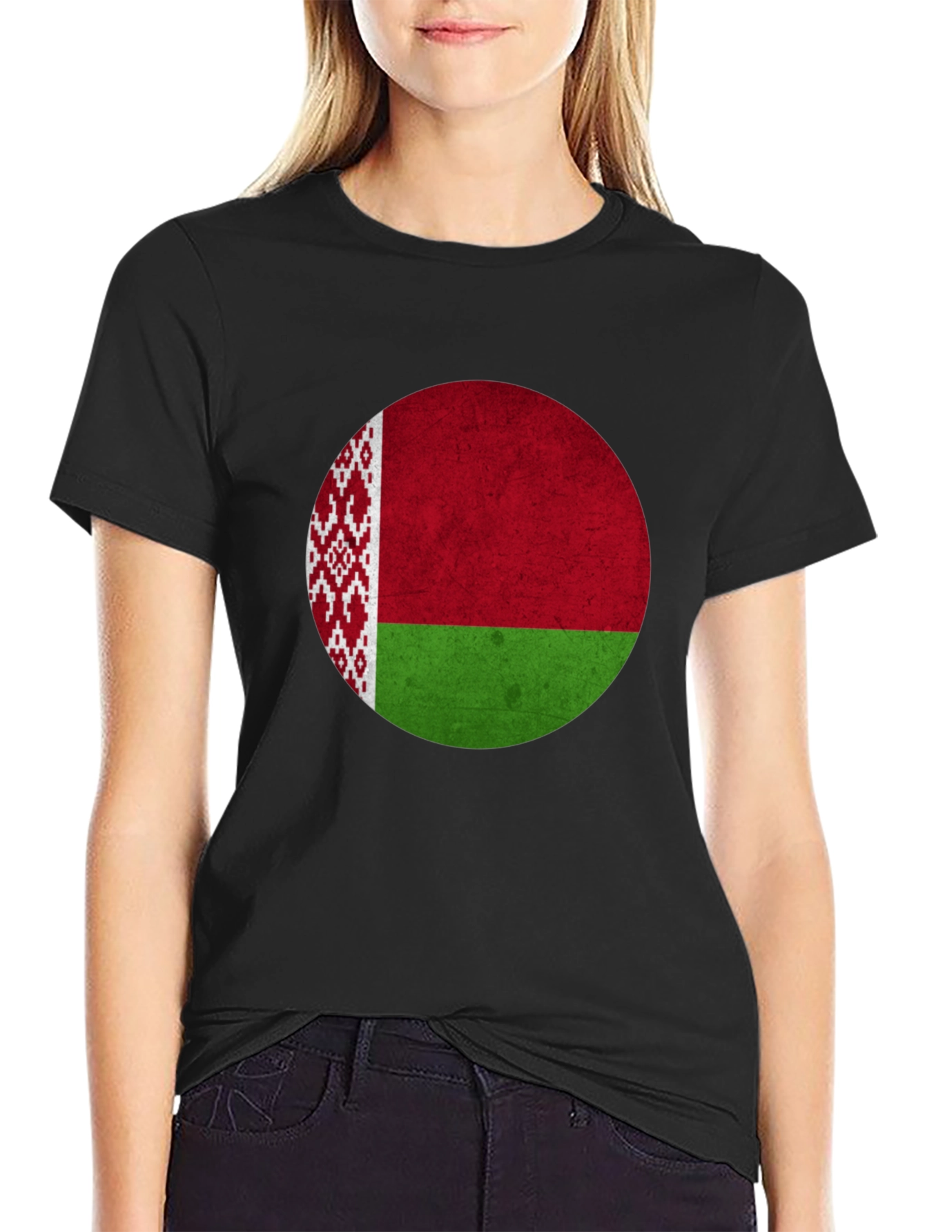 Belarus Flag Graphic T-Shirt - Mens Black Tee