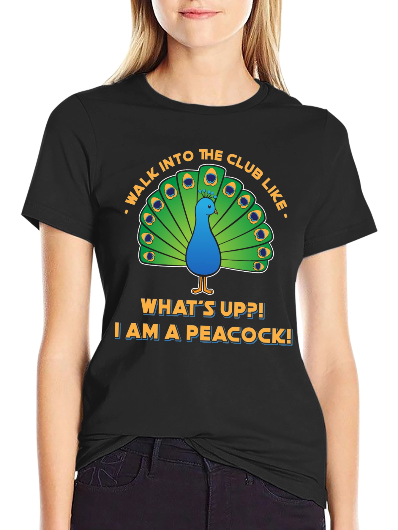 Peacock Club Tee: Walk In Like a Peacock!