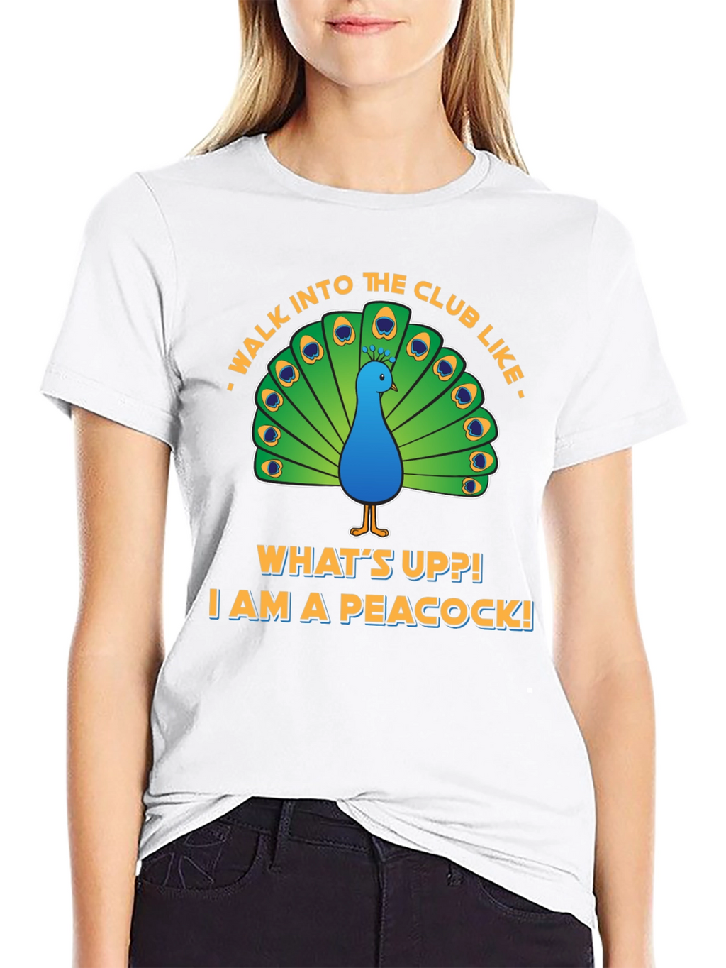 Peacock Club Tee: Walk In Like a Peacock!