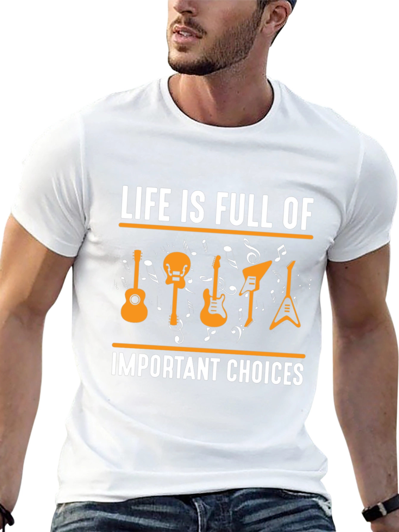 Life Is Full Of Important Choices Guitar T-Shirt