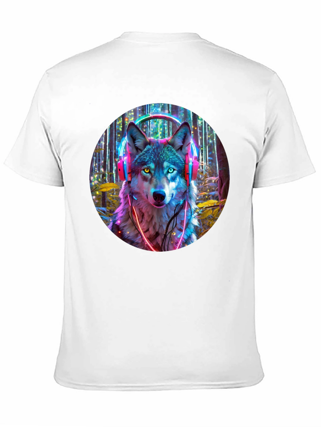 Neon Wolf Headphones Graphic Tee