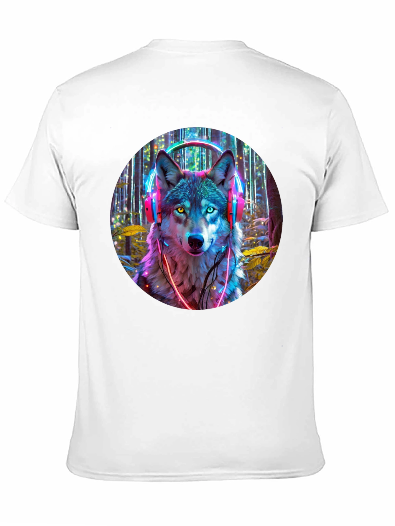Neon Wolf Headphones Graphic Tee