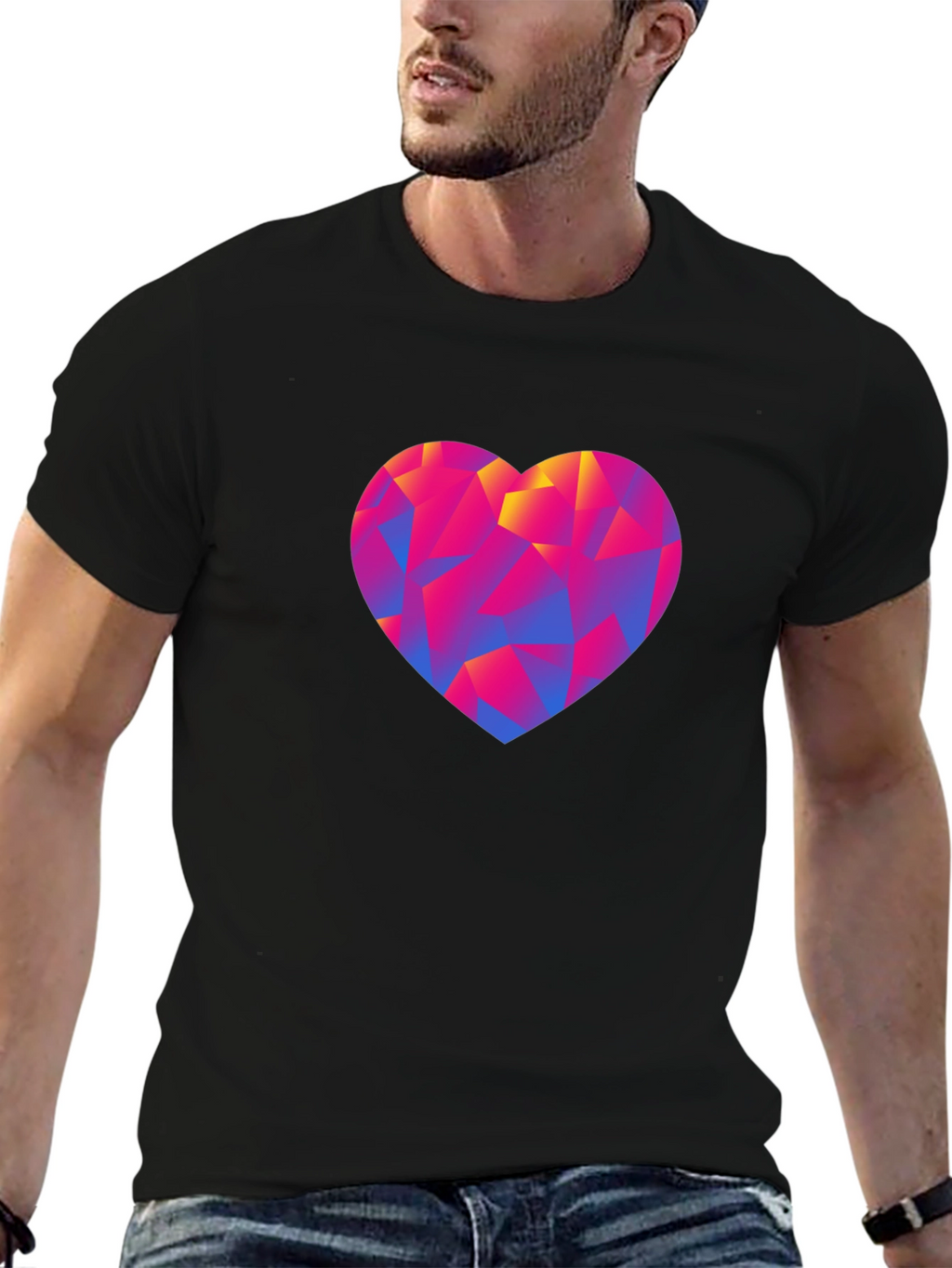 Geometric Heart Graphic Tee - Modern Love