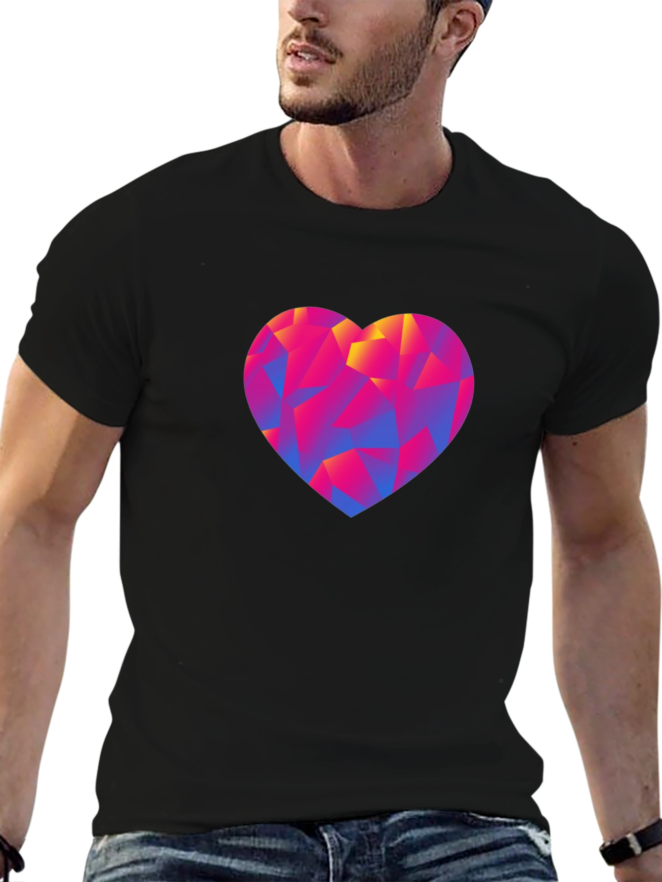 Geometric Heart Graphic Tee - Modern Love