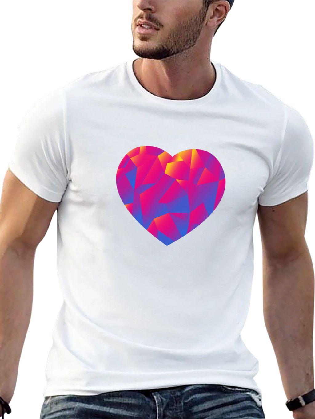Geometric Heart Graphic Tee - Modern Love