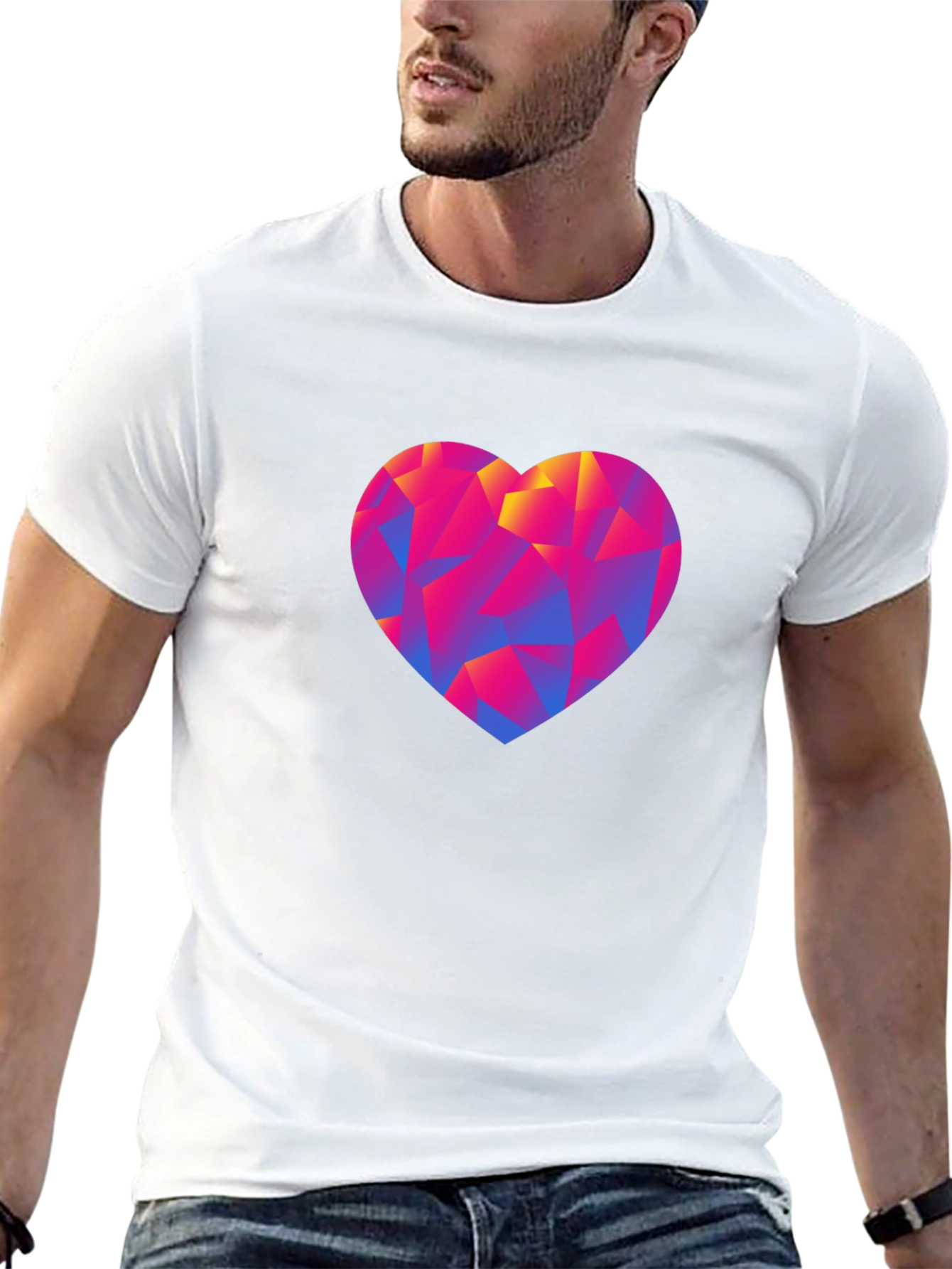 Geometric Heart Graphic Tee - Modern Love