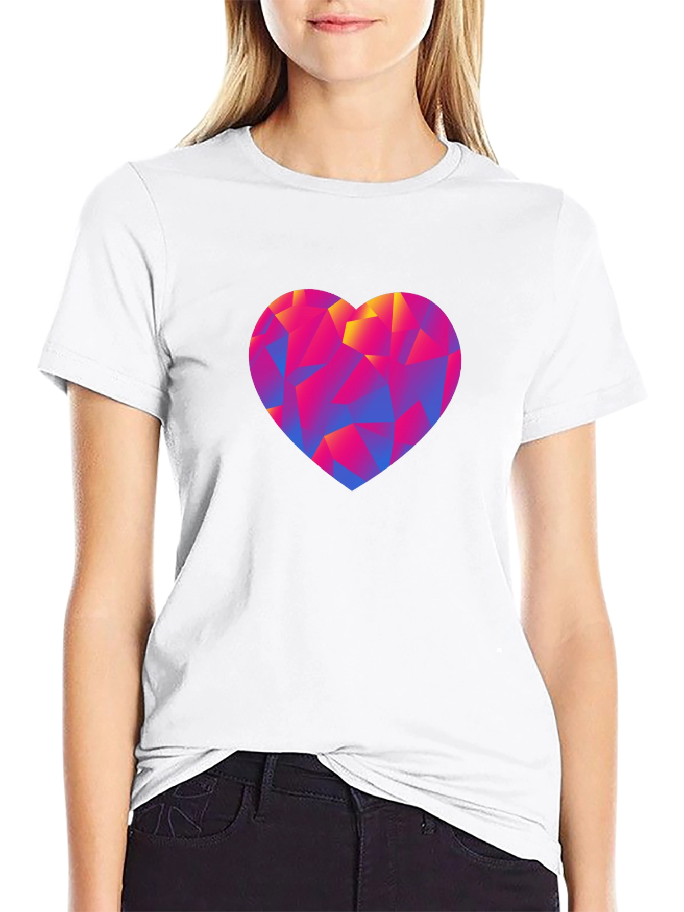 Geometric Heart Graphic Tee - Modern Love