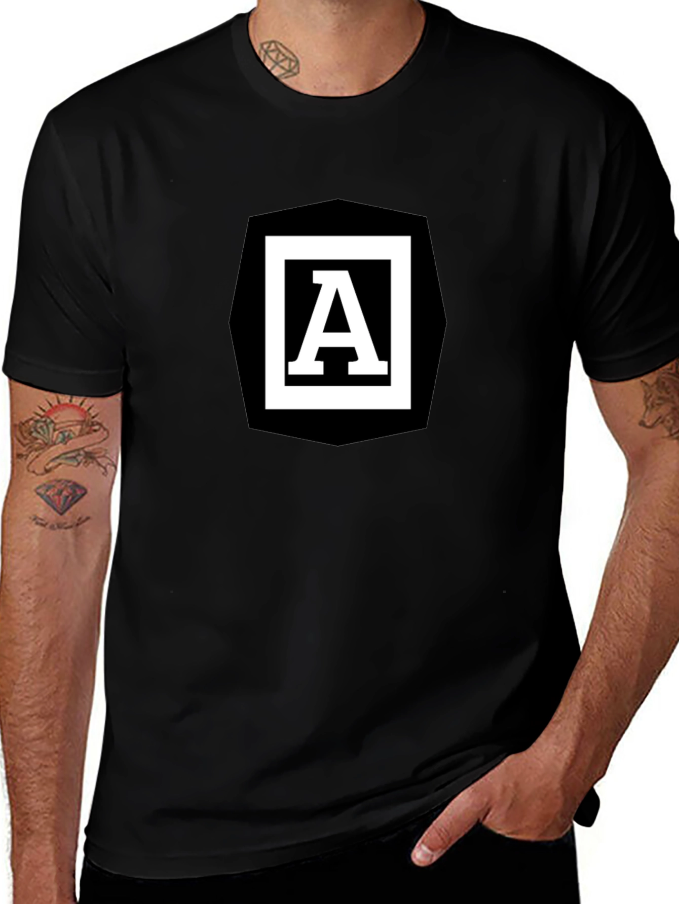 Angular A Logo Black T-Shirt
