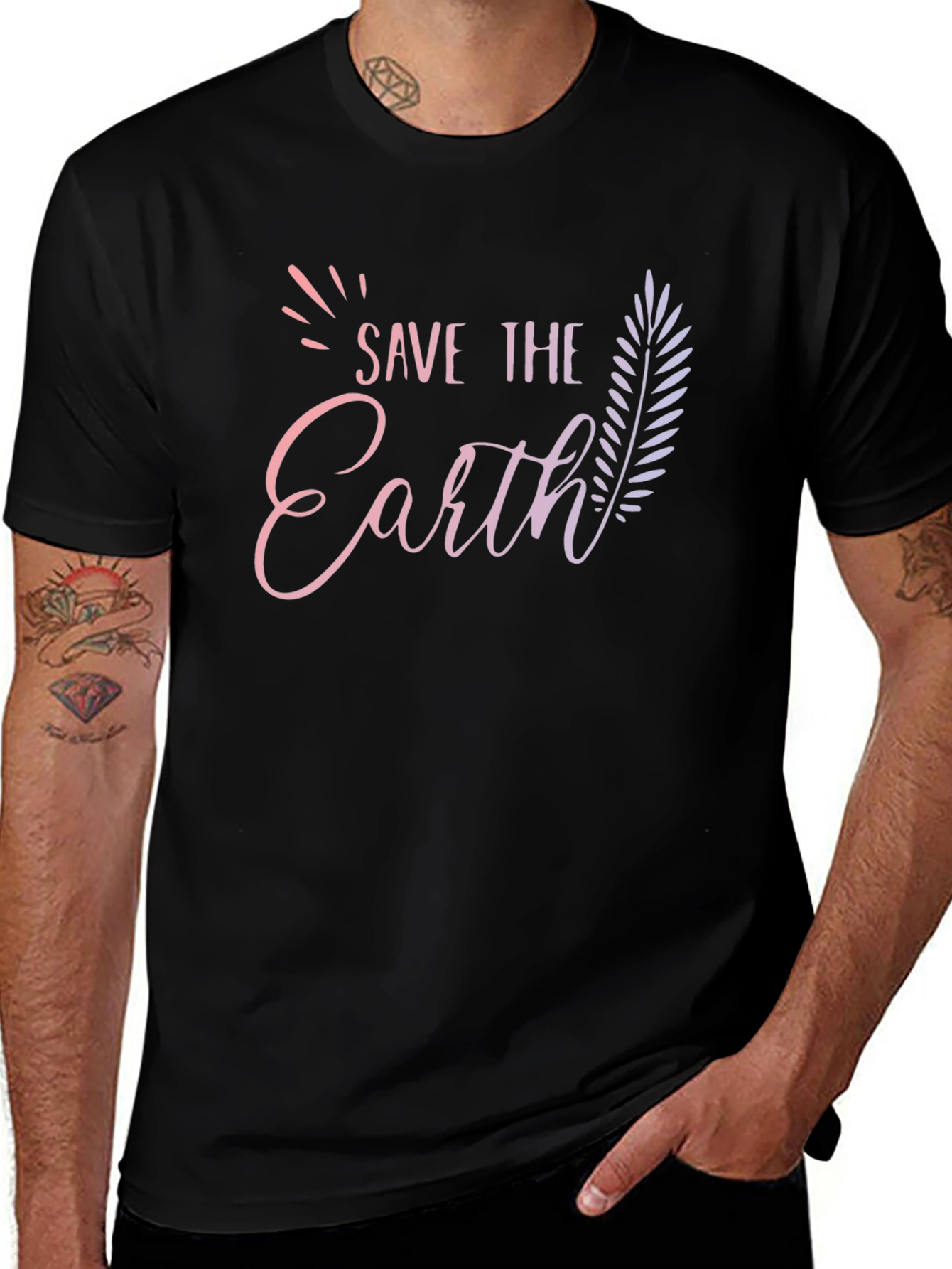 Save the Earth Graphic Tee - Black