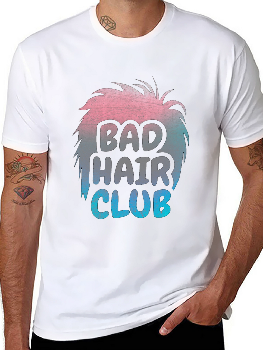 Bad Hair Club T-Shirt Funny Hairstyle Tee