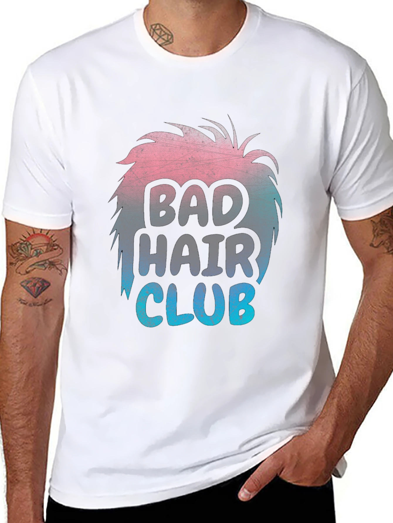 Bad Hair Club T-Shirt Funny Hairstyle Tee