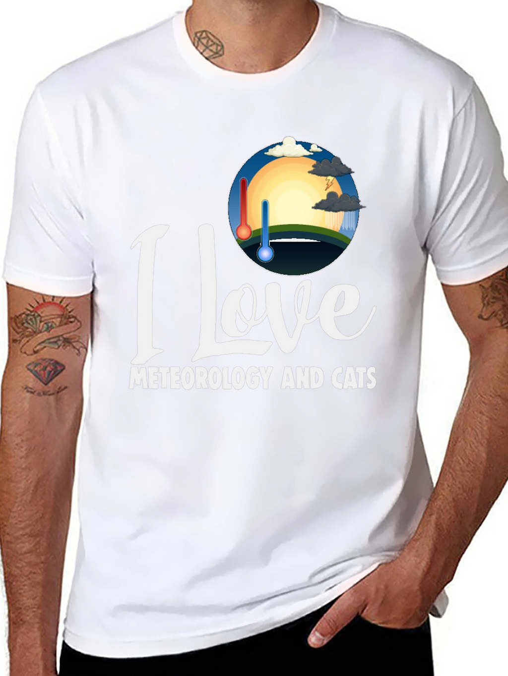 I Love Meteorology and Cats T-Shirt