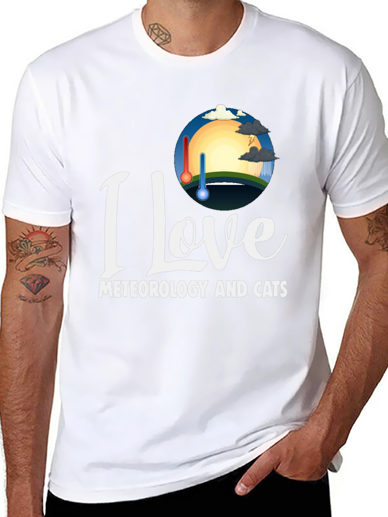 I Love Meteorology and Cats T-Shirt