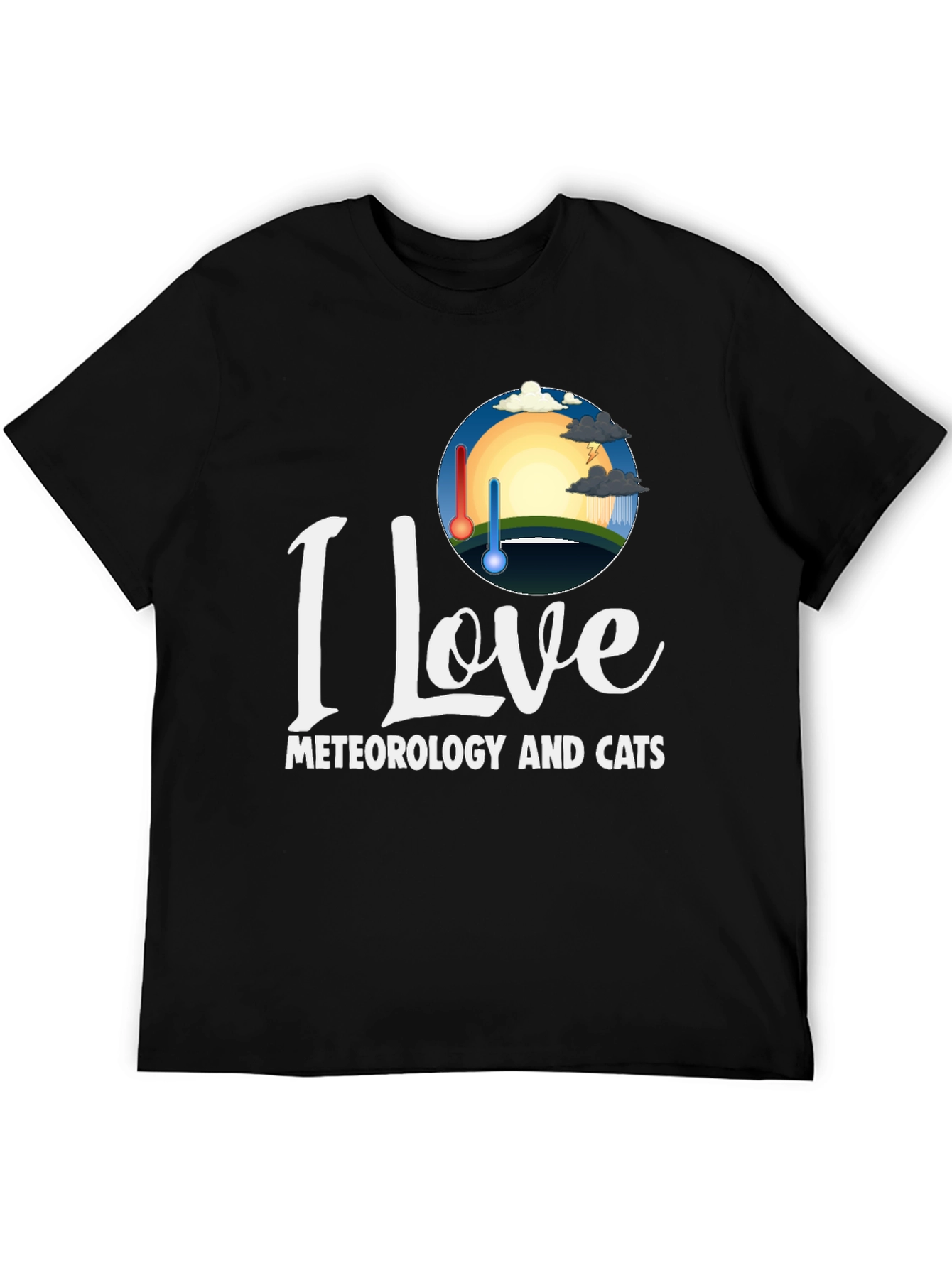 I Love Meteorology and Cats T-Shirt