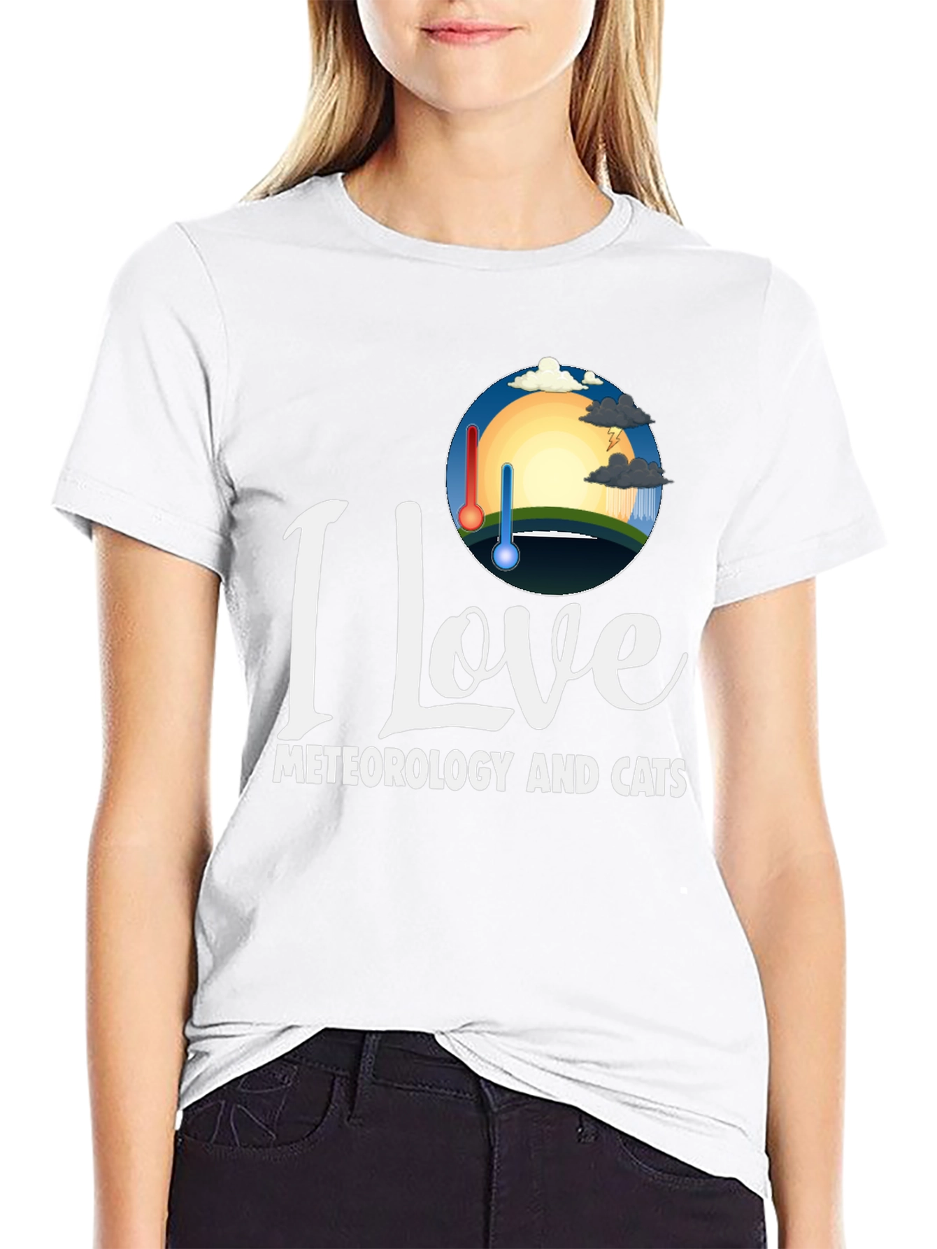 I Love Meteorology and Cats T-Shirt
