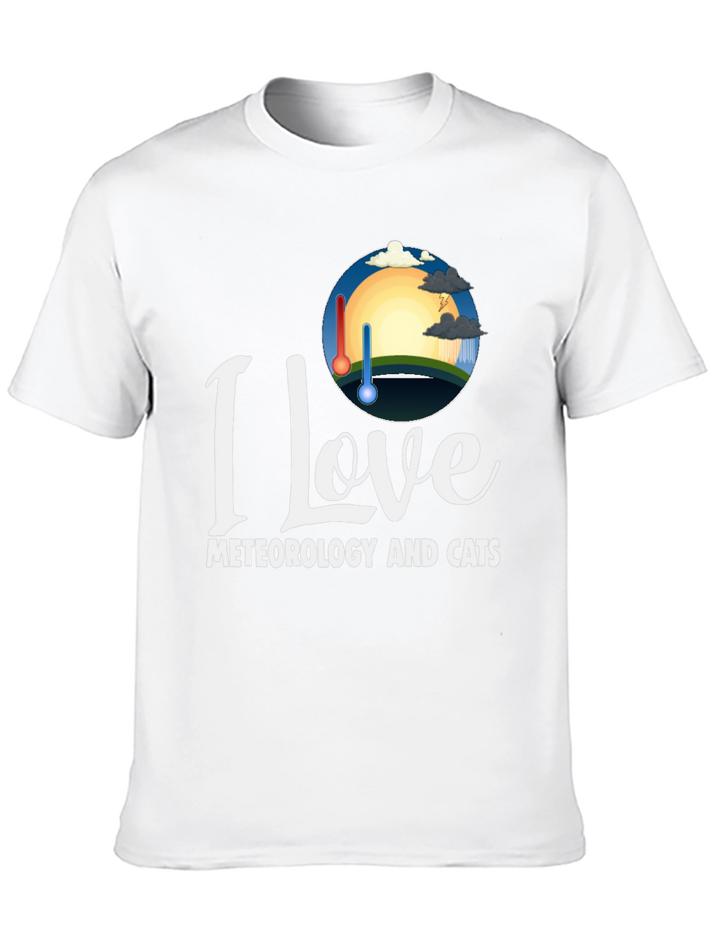 I Love Meteorology and Cats T-Shirt