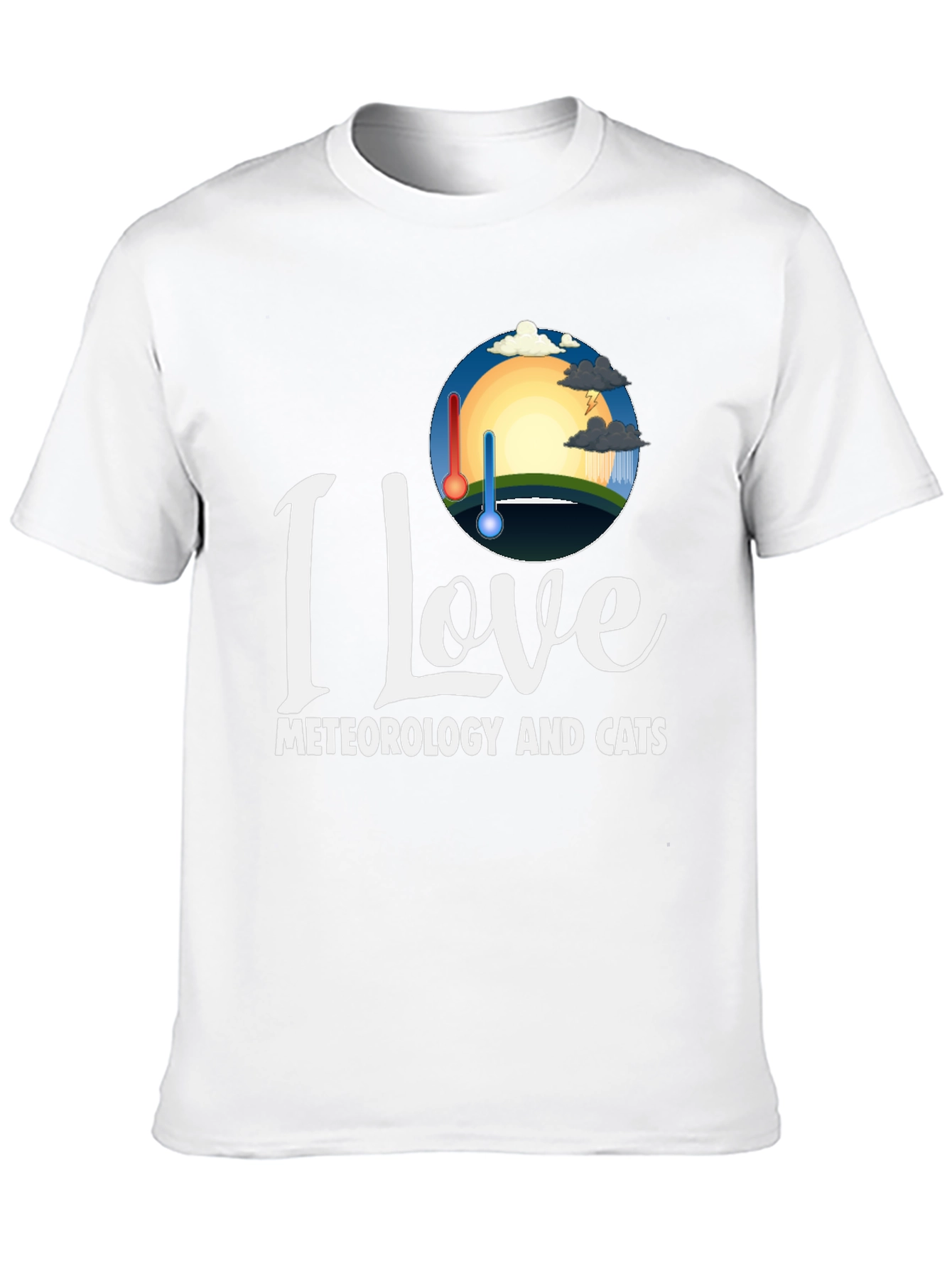 I Love Meteorology and Cats T-Shirt