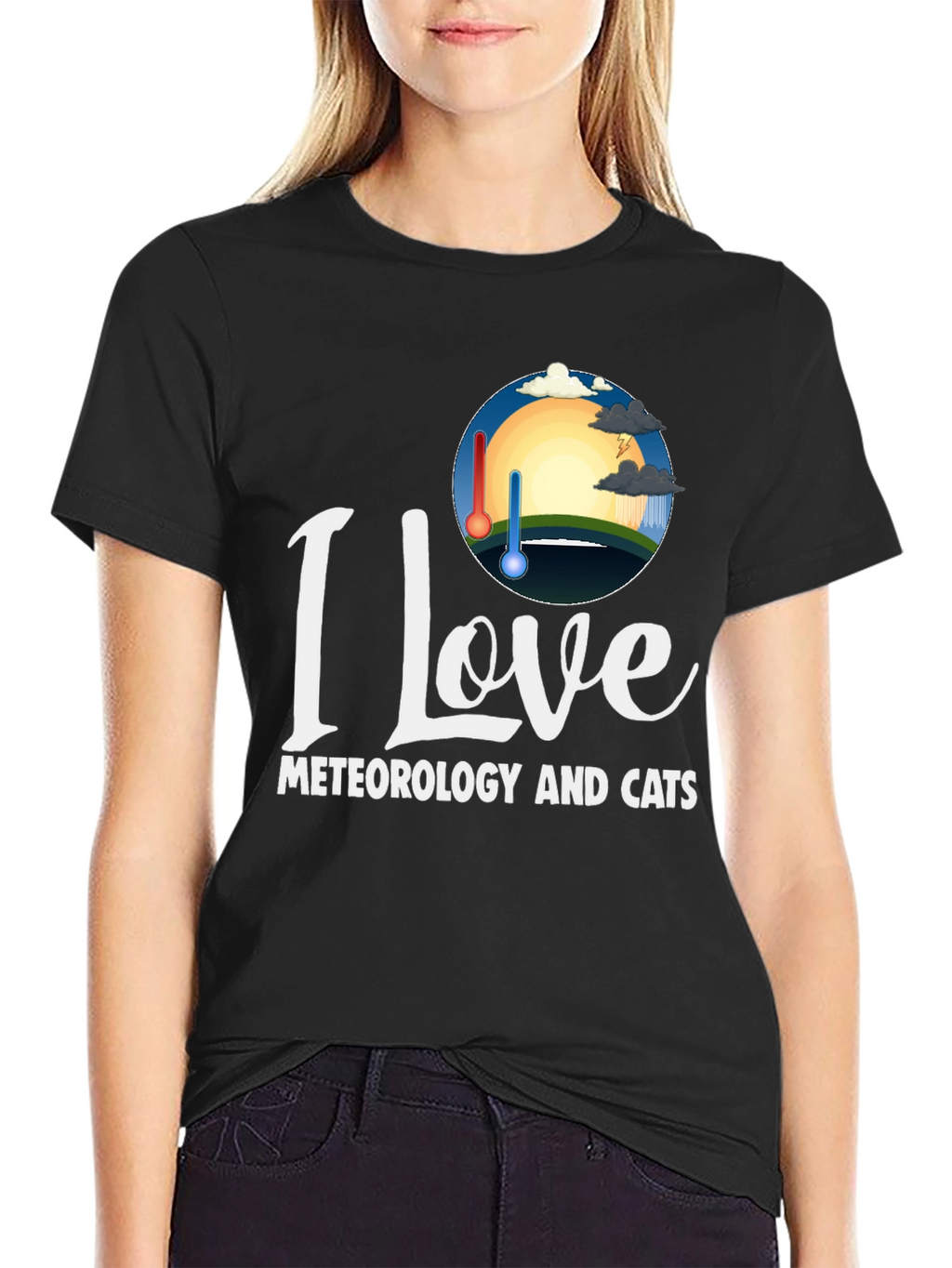 I Love Meteorology and Cats T-Shirt