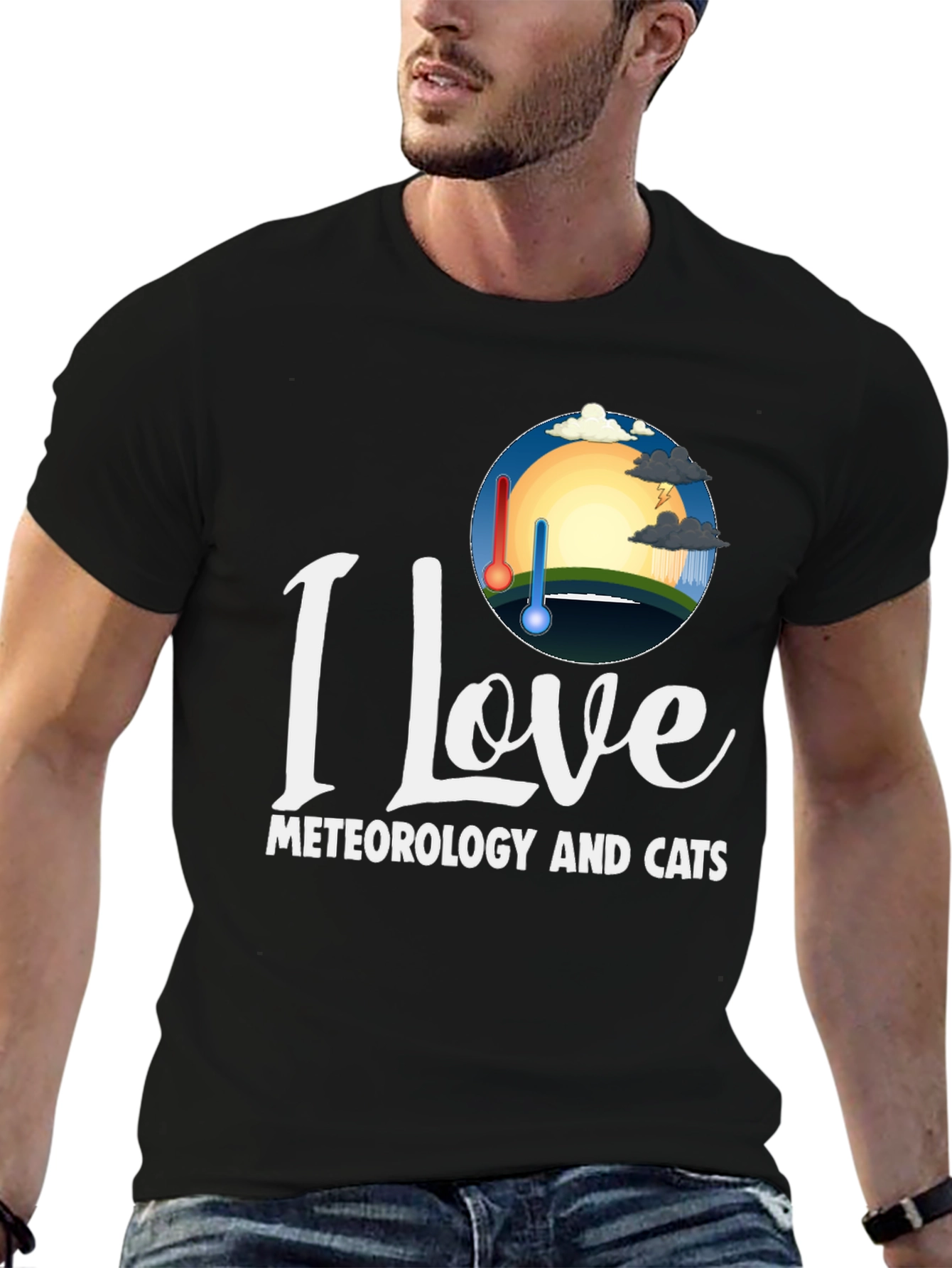 I Love Meteorology and Cats T-Shirt