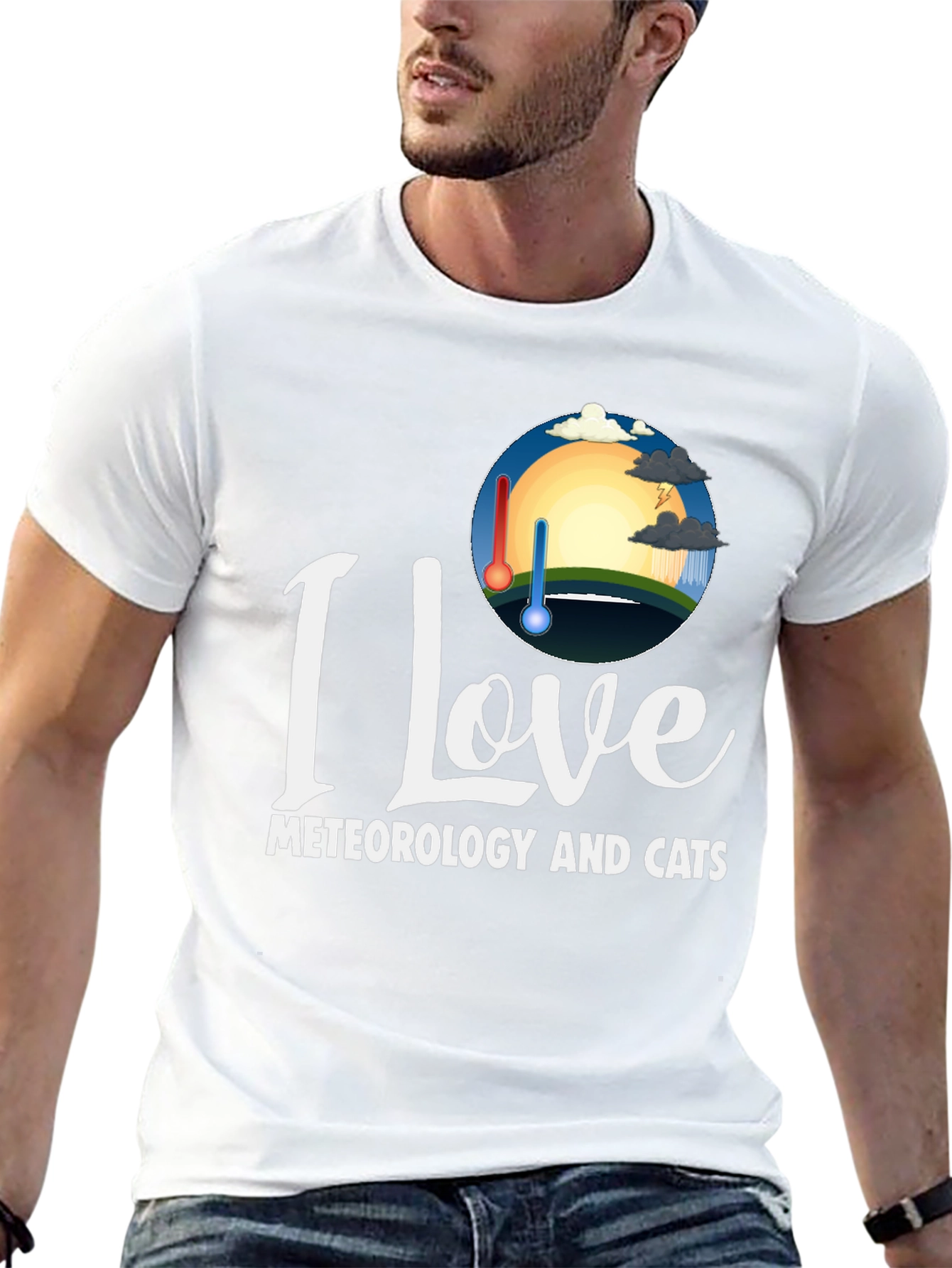 I Love Meteorology and Cats T-Shirt