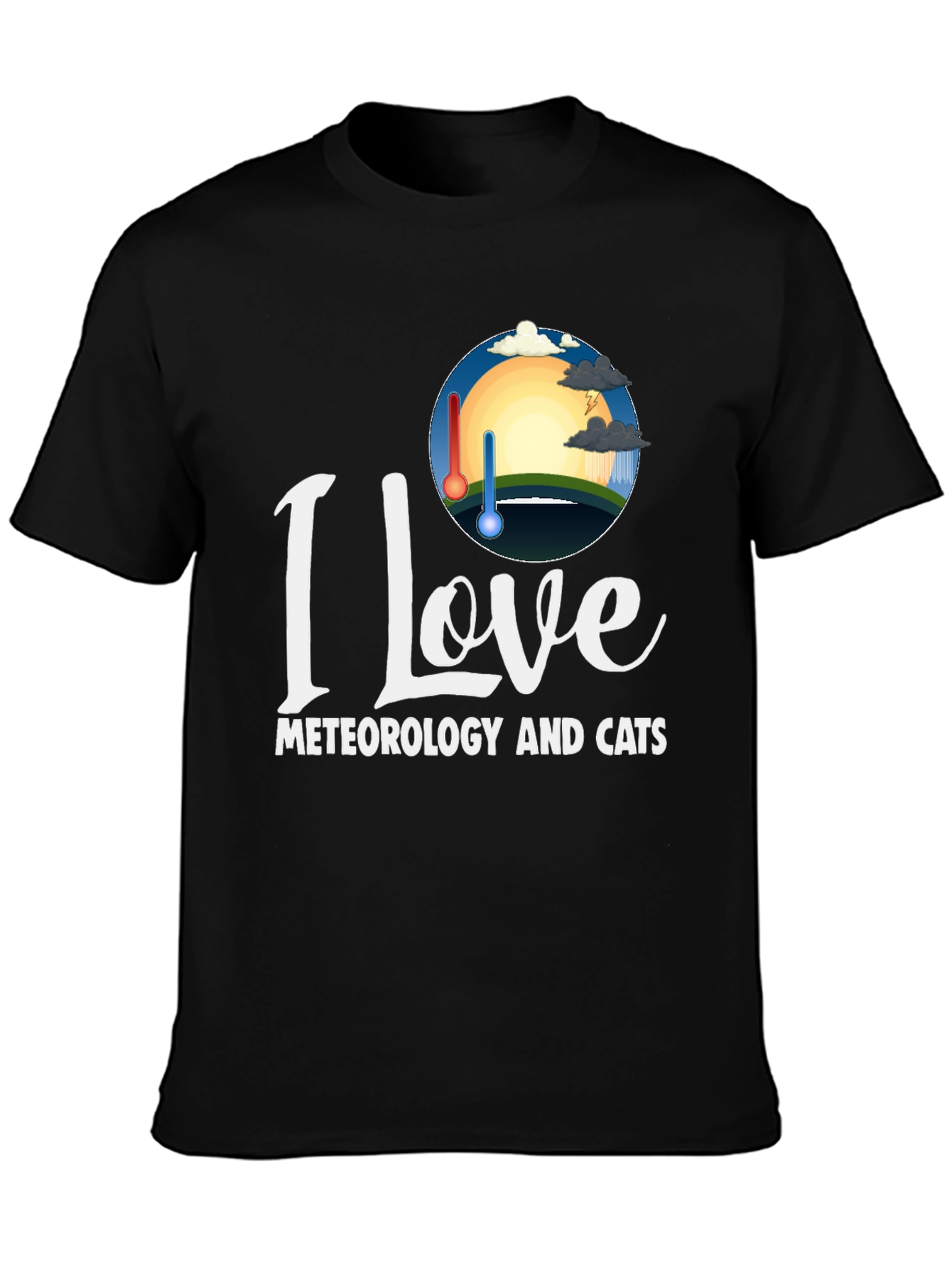 I Love Meteorology and Cats T-Shirt