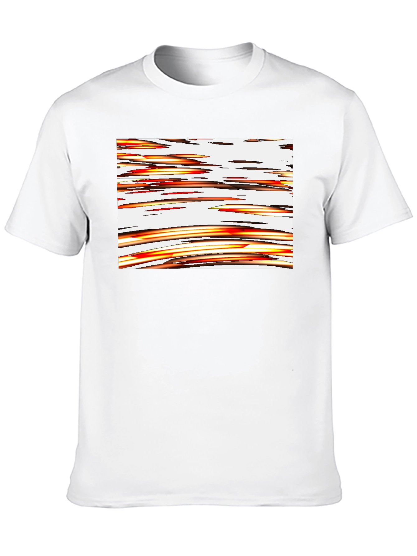 Abstract Stripe Graphic Black T-Shirt