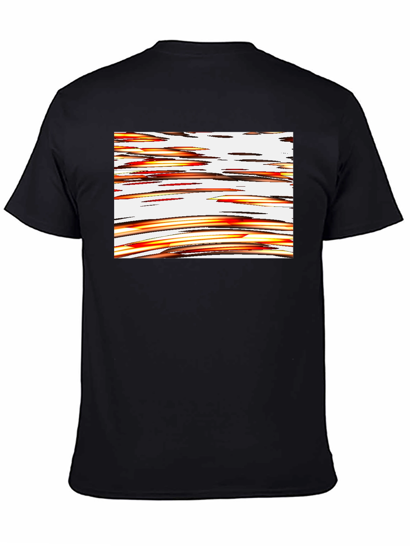 Abstract Stripe Graphic Black T-Shirt