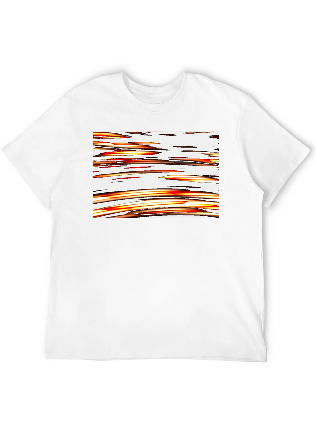 Abstract Stripe Graphic Black T-Shirt