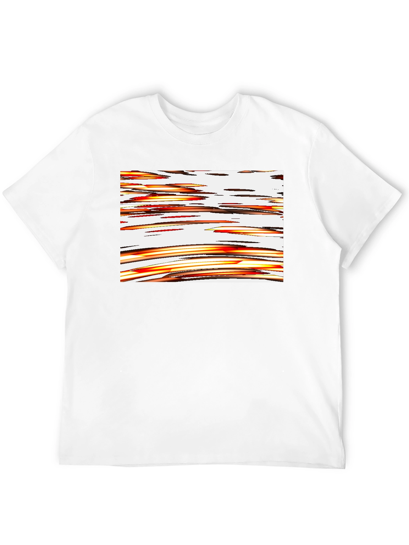 Abstract Stripe Graphic Black T-Shirt