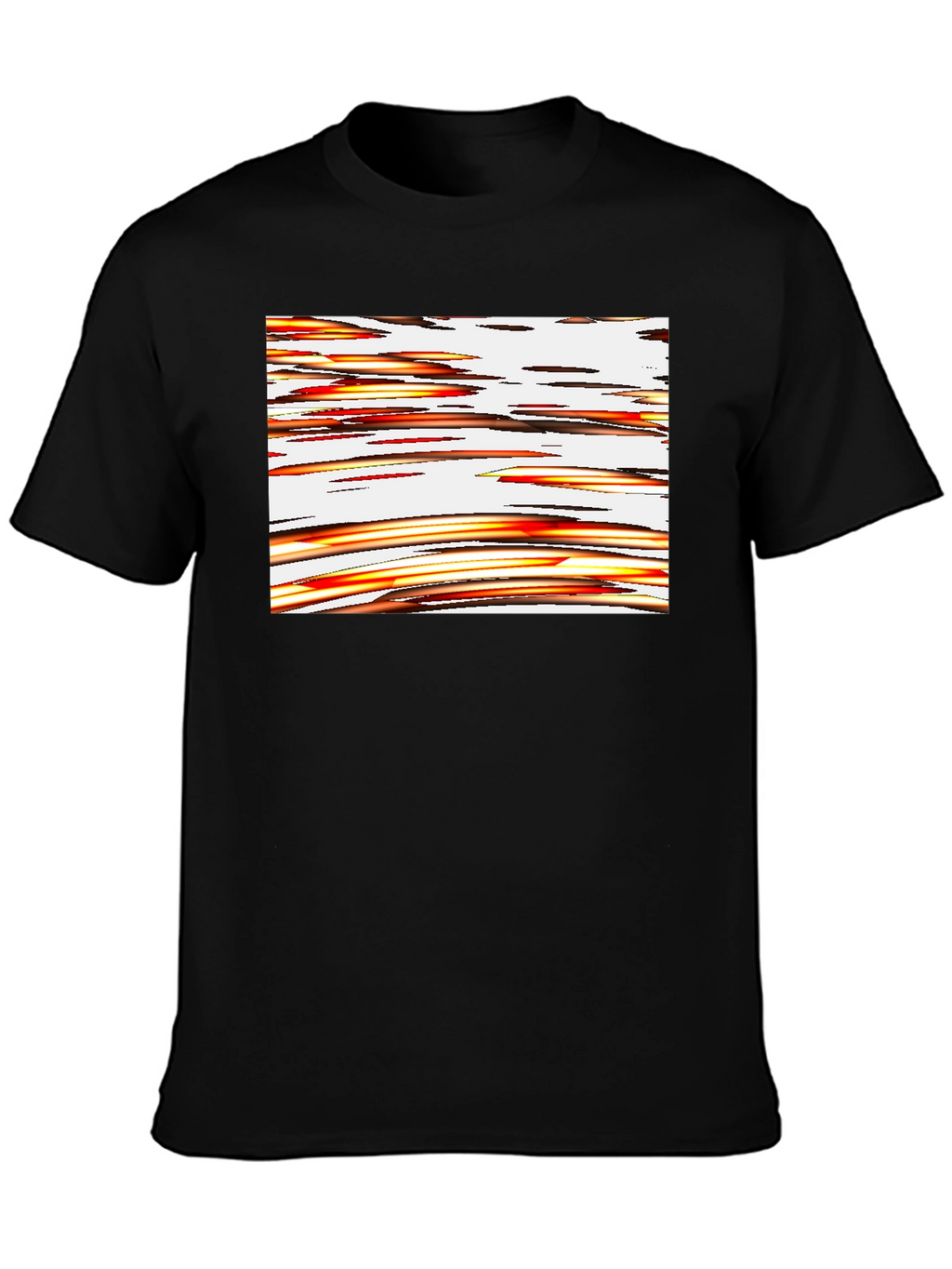 Abstract Stripe Graphic Black T-Shirt