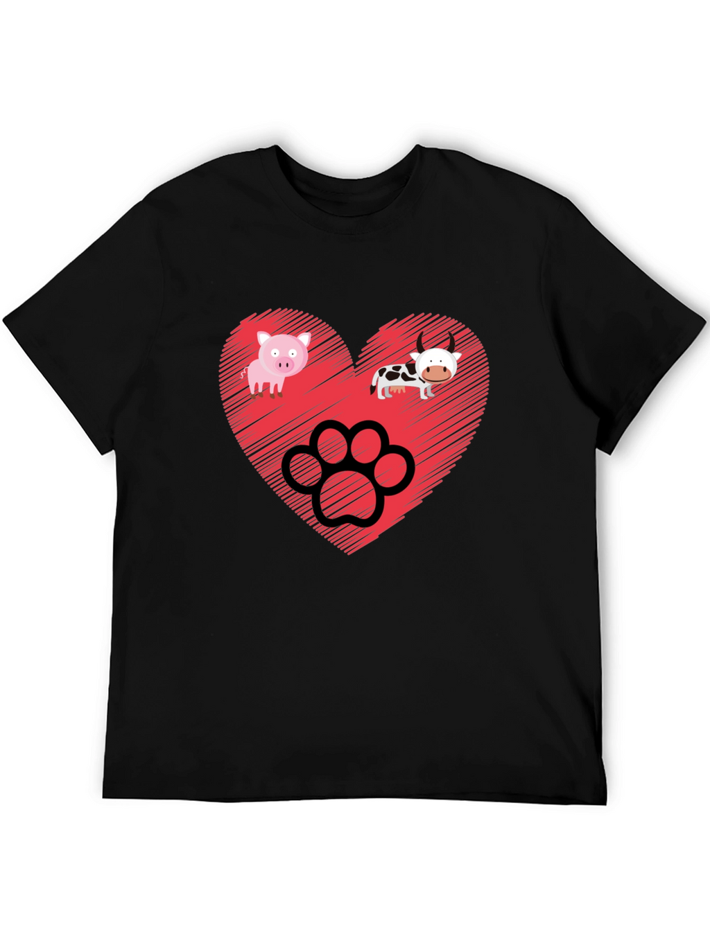 Heart Animal Paw Print Graphic Tee