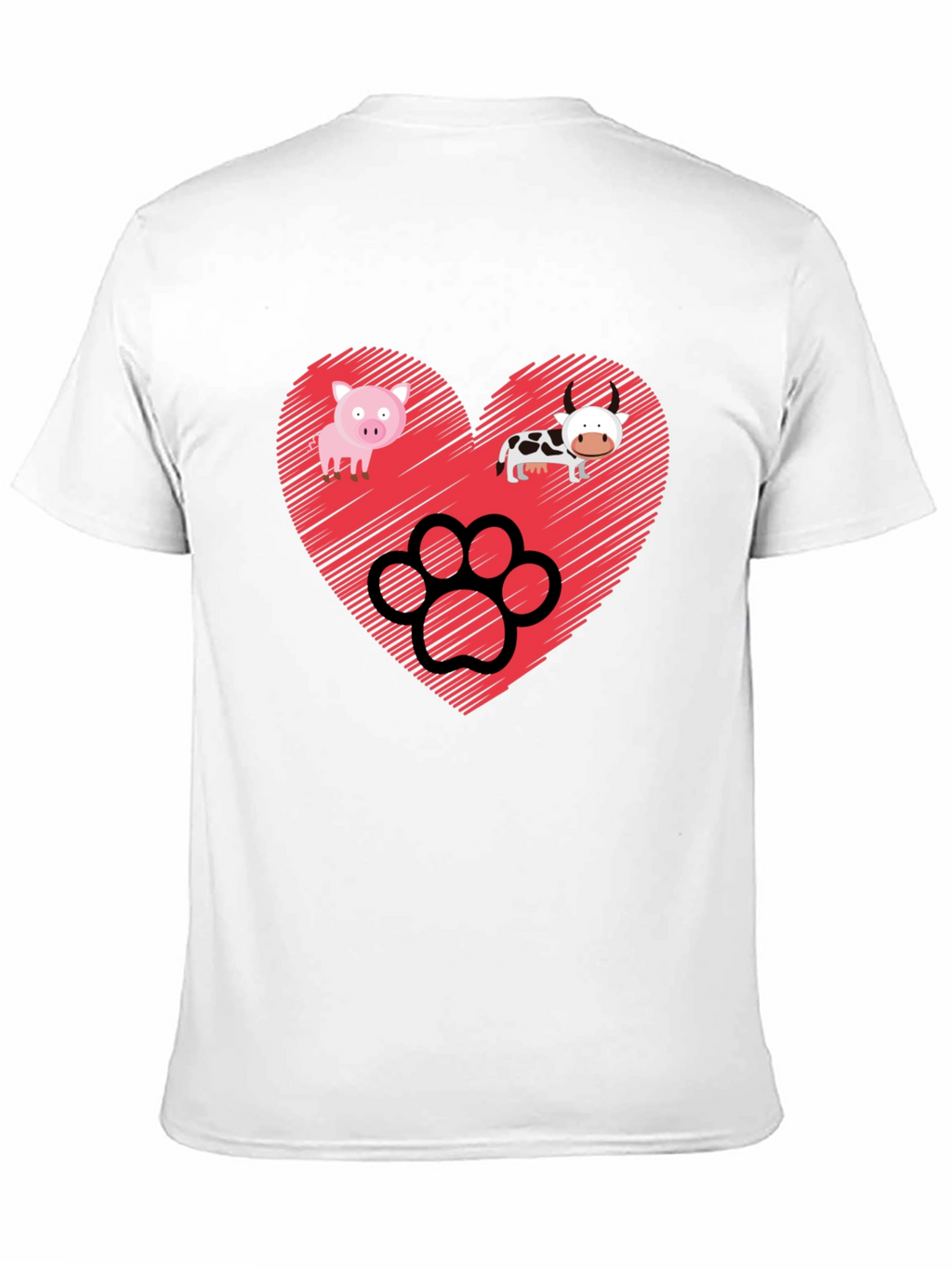 Heart Animal Paw Print Graphic Tee