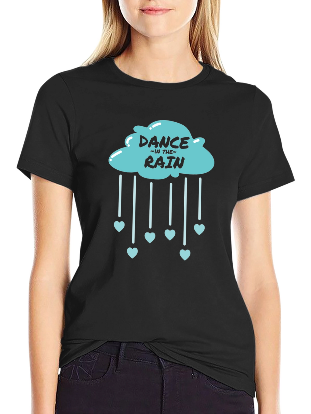 Dance in the Rain Cloud Heart Tee - Black