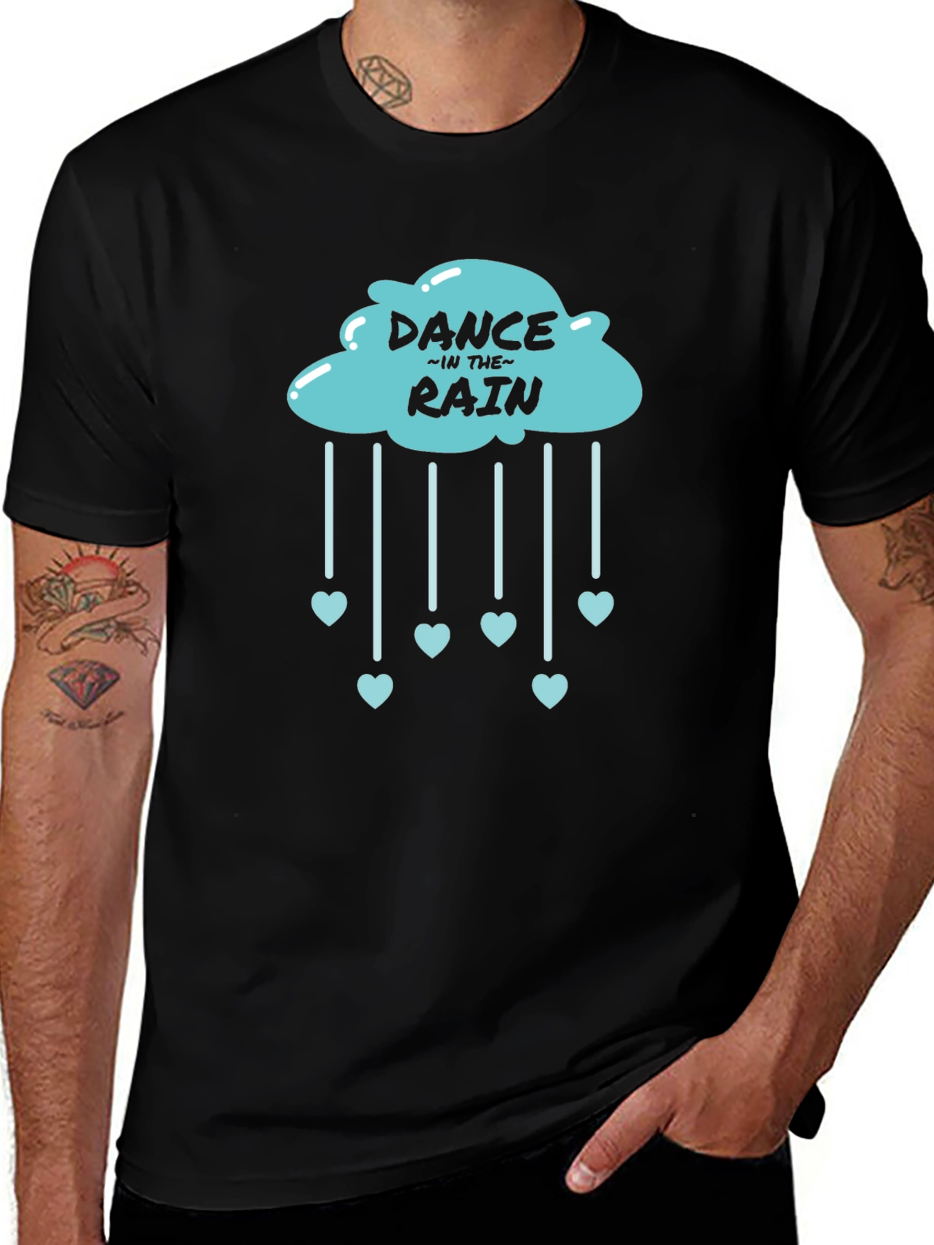 Dance in the Rain Cloud Heart Tee - Black