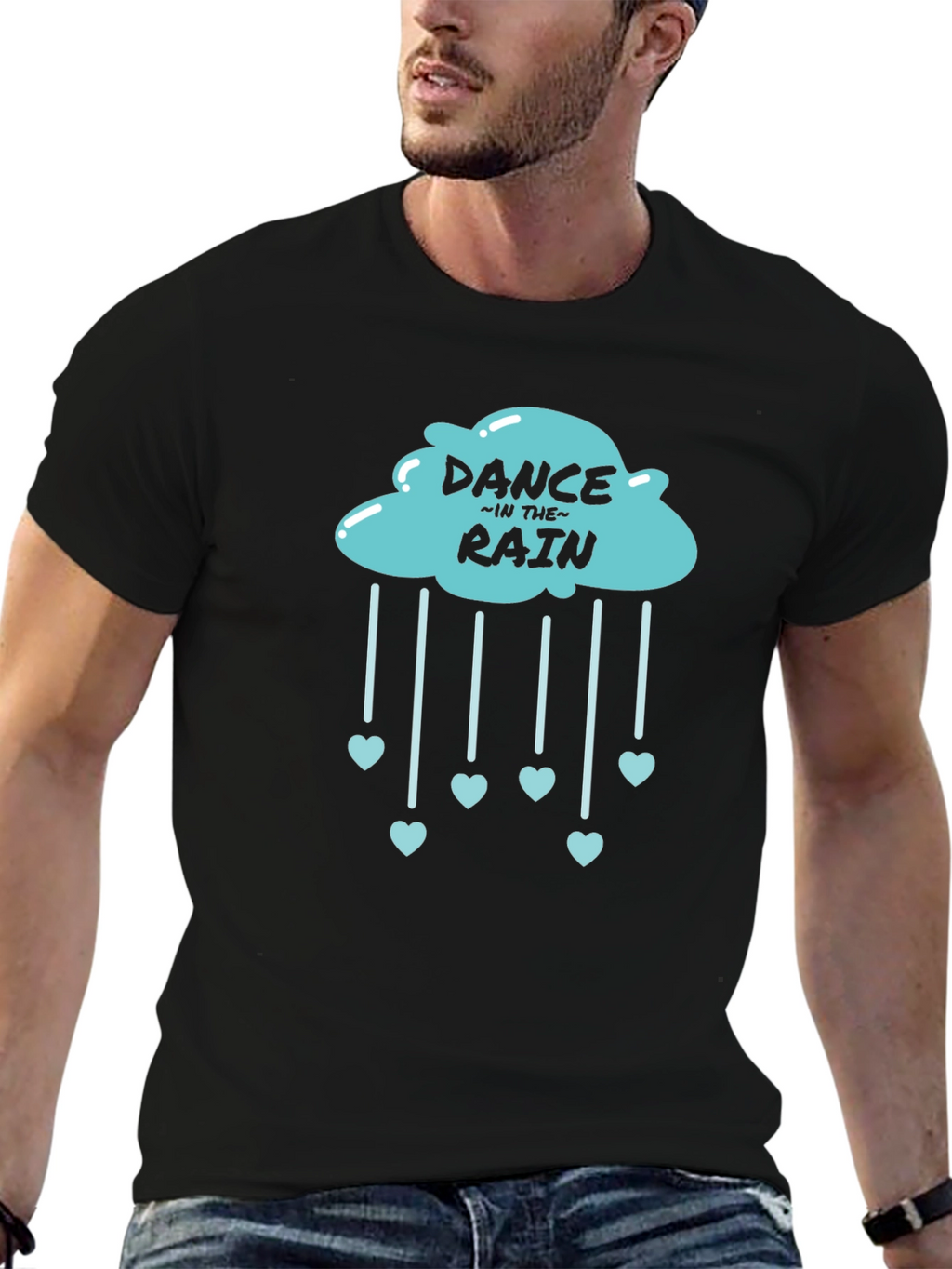 Dance in the Rain Cloud Heart Tee - Black