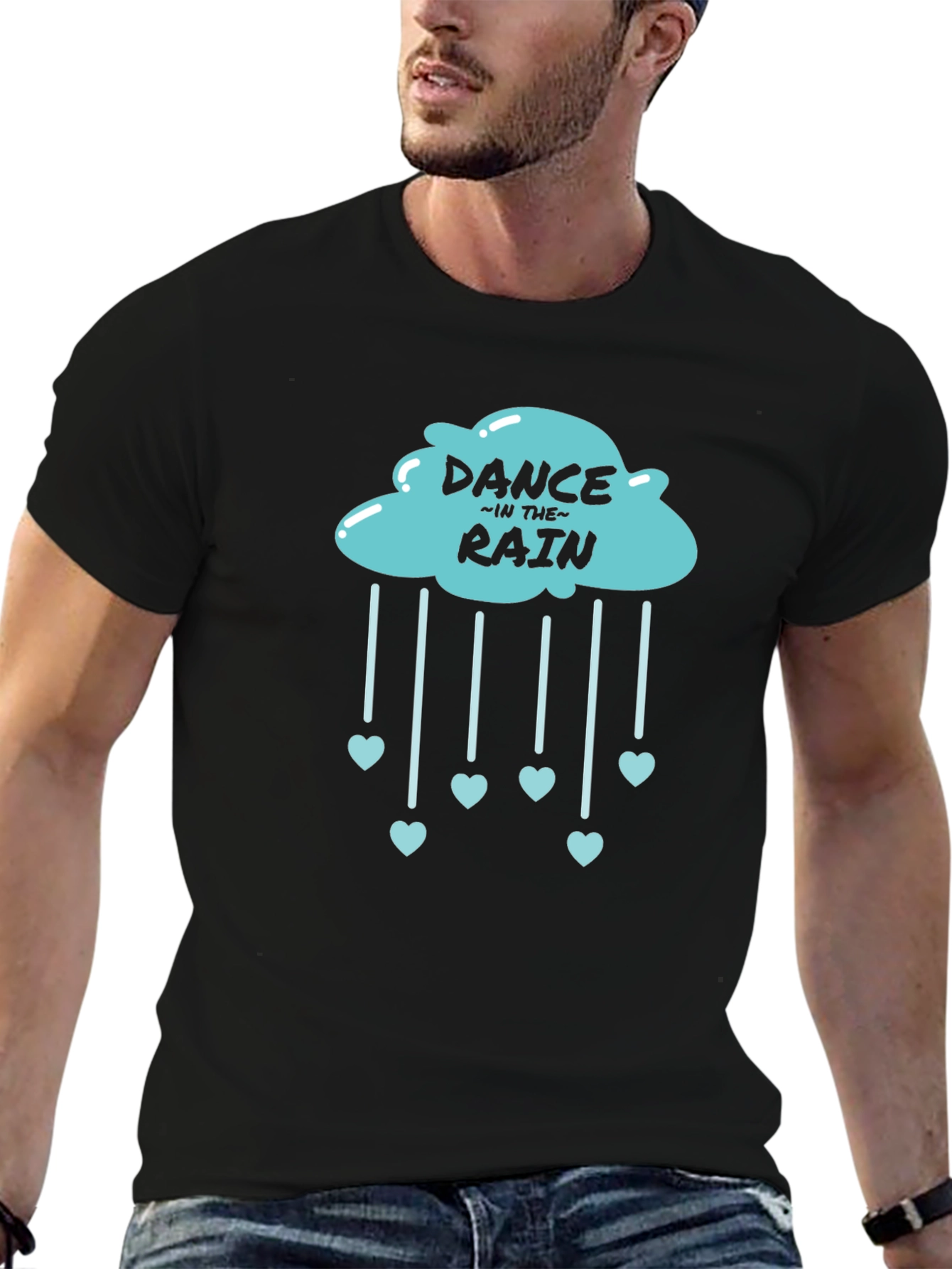Dance in the Rain Cloud Heart Tee - Black