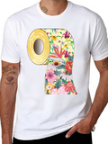 Floral Toilet Paper Roll Graphic T-Shirt