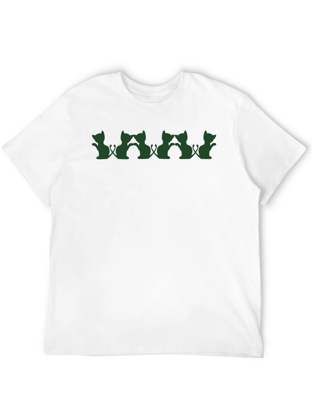 Cat Silhouette T-Shirt - Unique Design Casual Wear