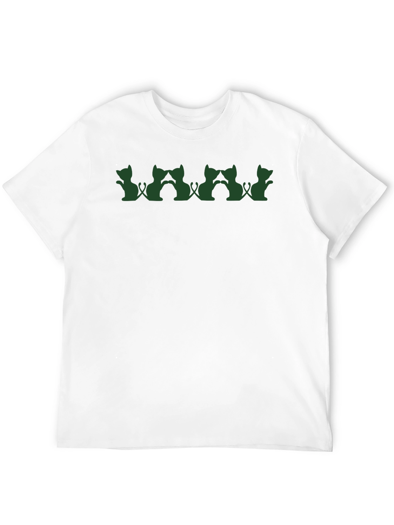 Cat Silhouette T-Shirt - Unique Design Casual Wear