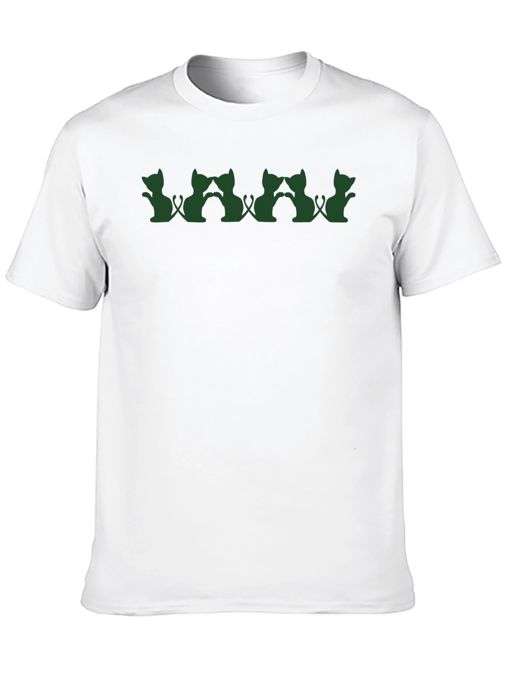 Cat Silhouette T-Shirt - Unique Design Casual Wear