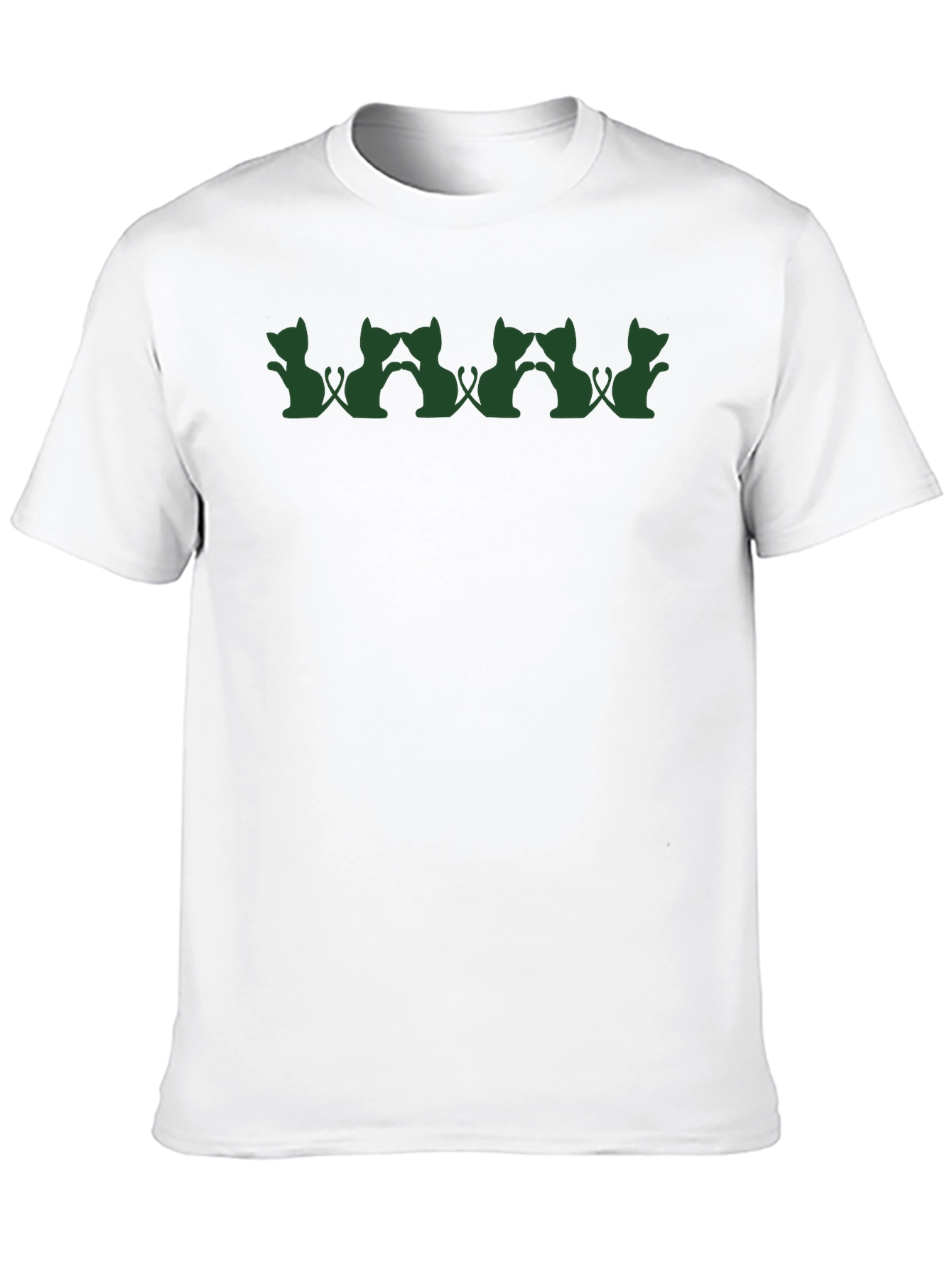 Cat Silhouette T-Shirt - Unique Design Casual Wear