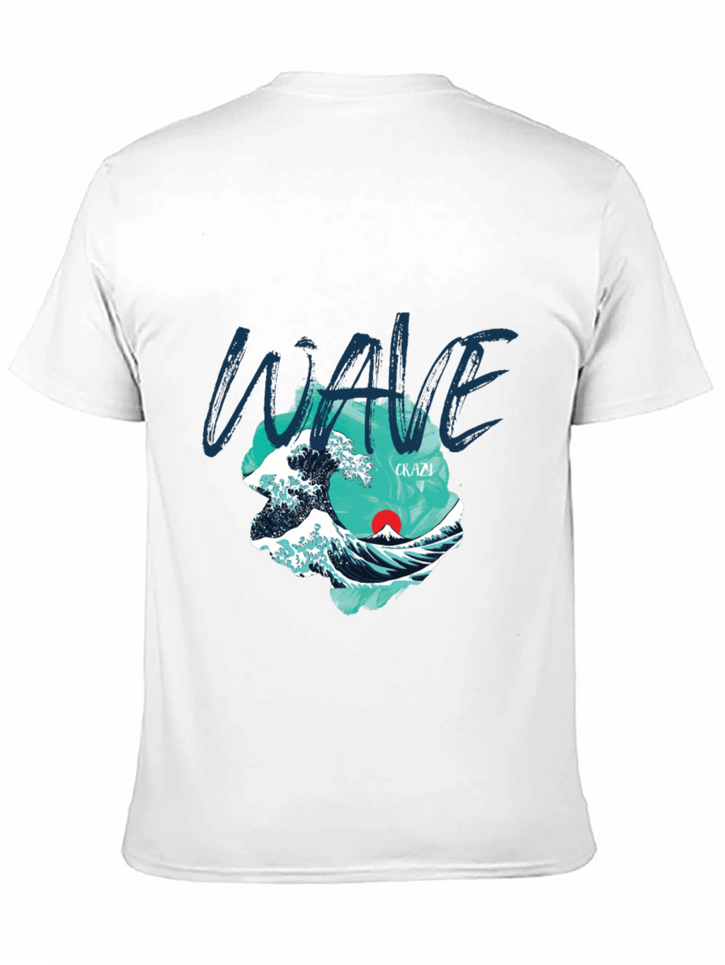 Wave Graphic Print Crew Neck T-Shirt