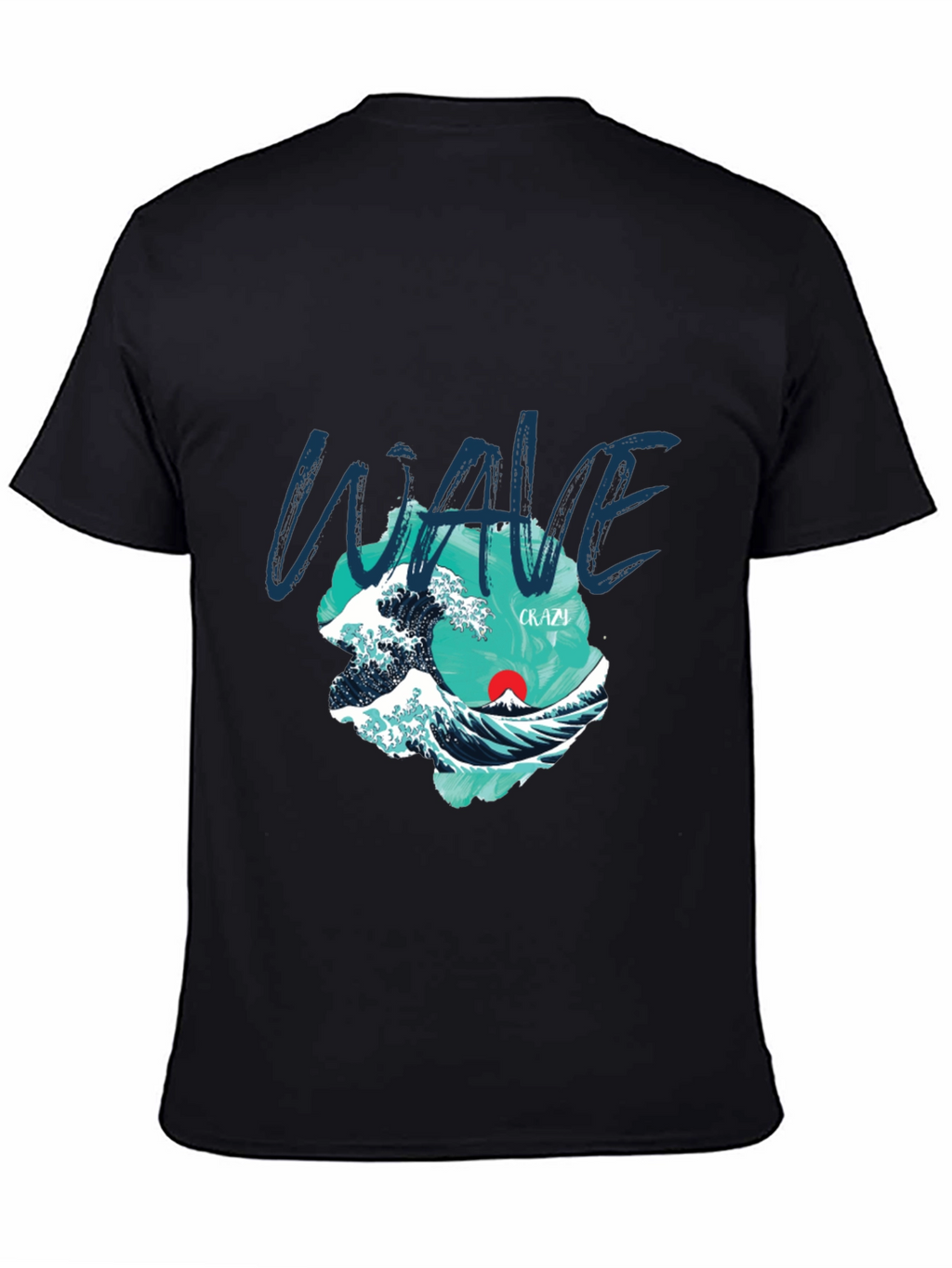 Wave Graphic Print Crew Neck T-Shirt