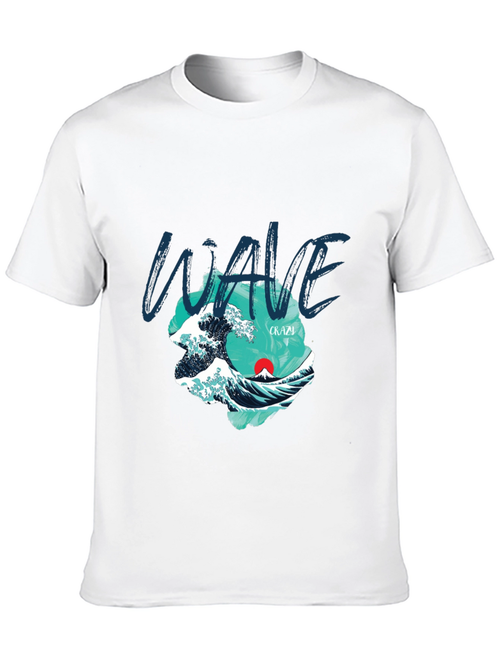 Wave Graphic Print Crew Neck T-Shirt